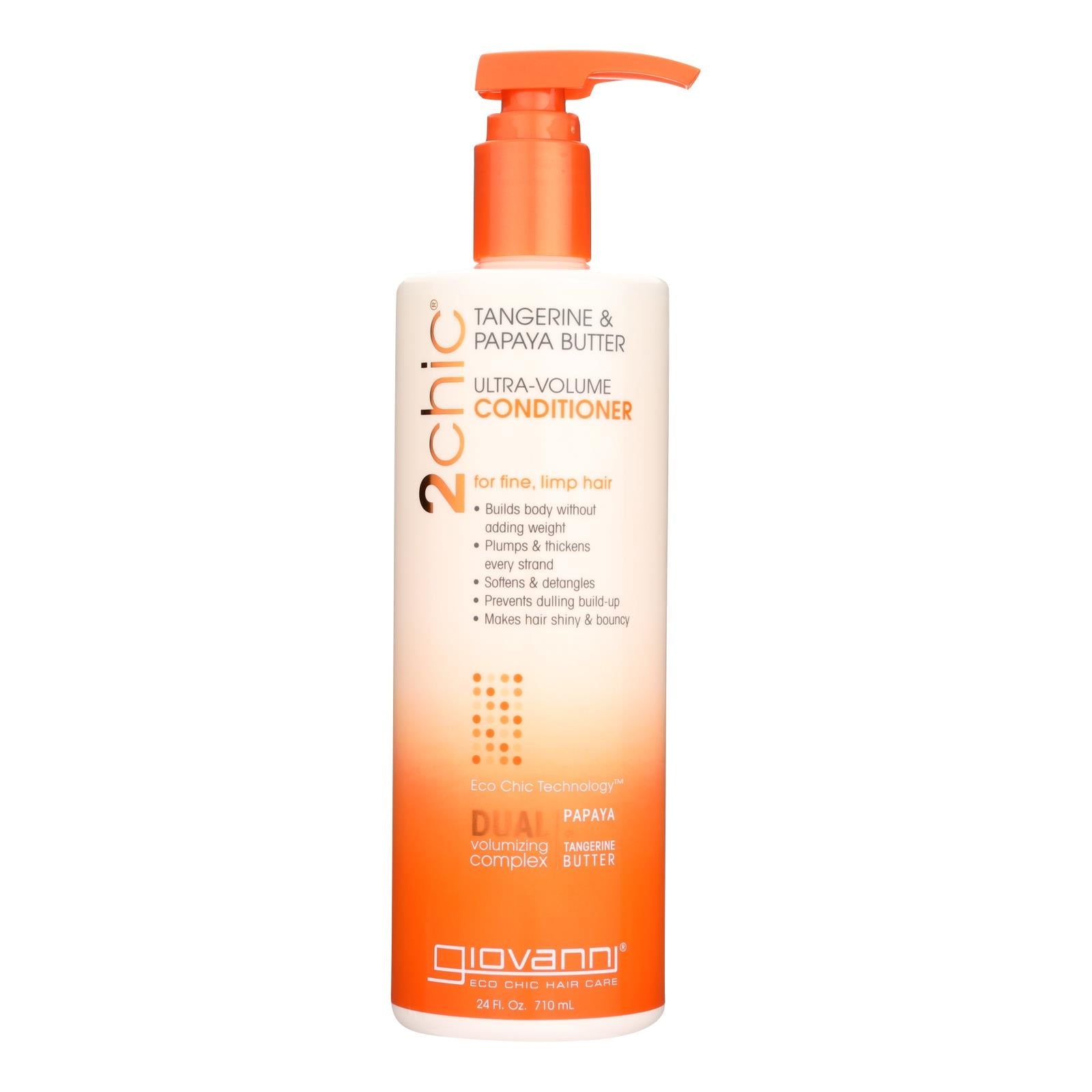 Acondicionador Giovanni 2chic Ultra-Volume de Mantequilla de Mandarina y Papaya, 24 onzas líquidas