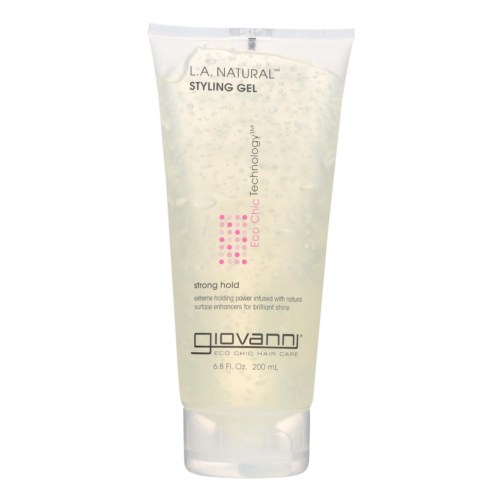 Gel fijador natural Giovanni LA, fijación fuerte (190 ml) 