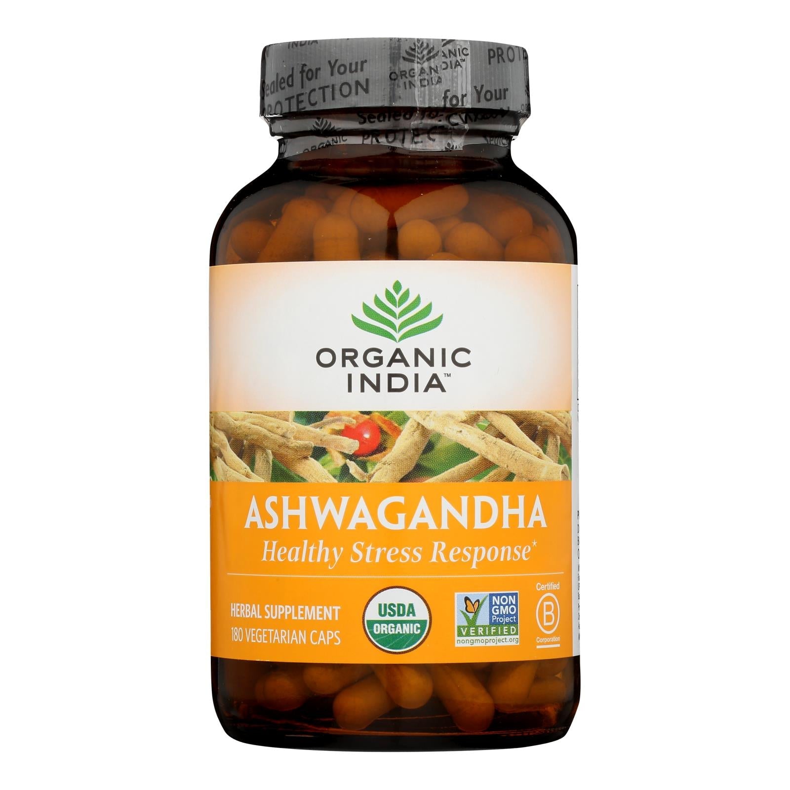 Ashwagandha de Organic India, 180 cápsulas vegetarianas