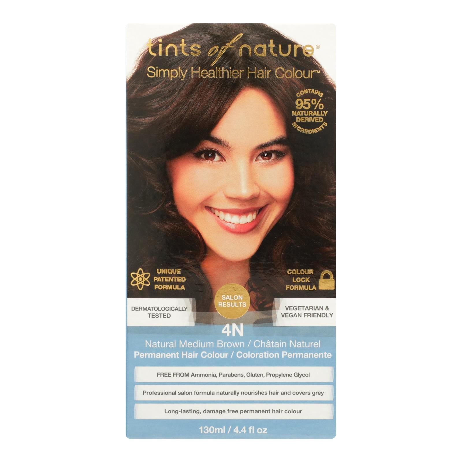 Tinte permanente para el cabello Tints of Nature color castaño medio - 127 ml