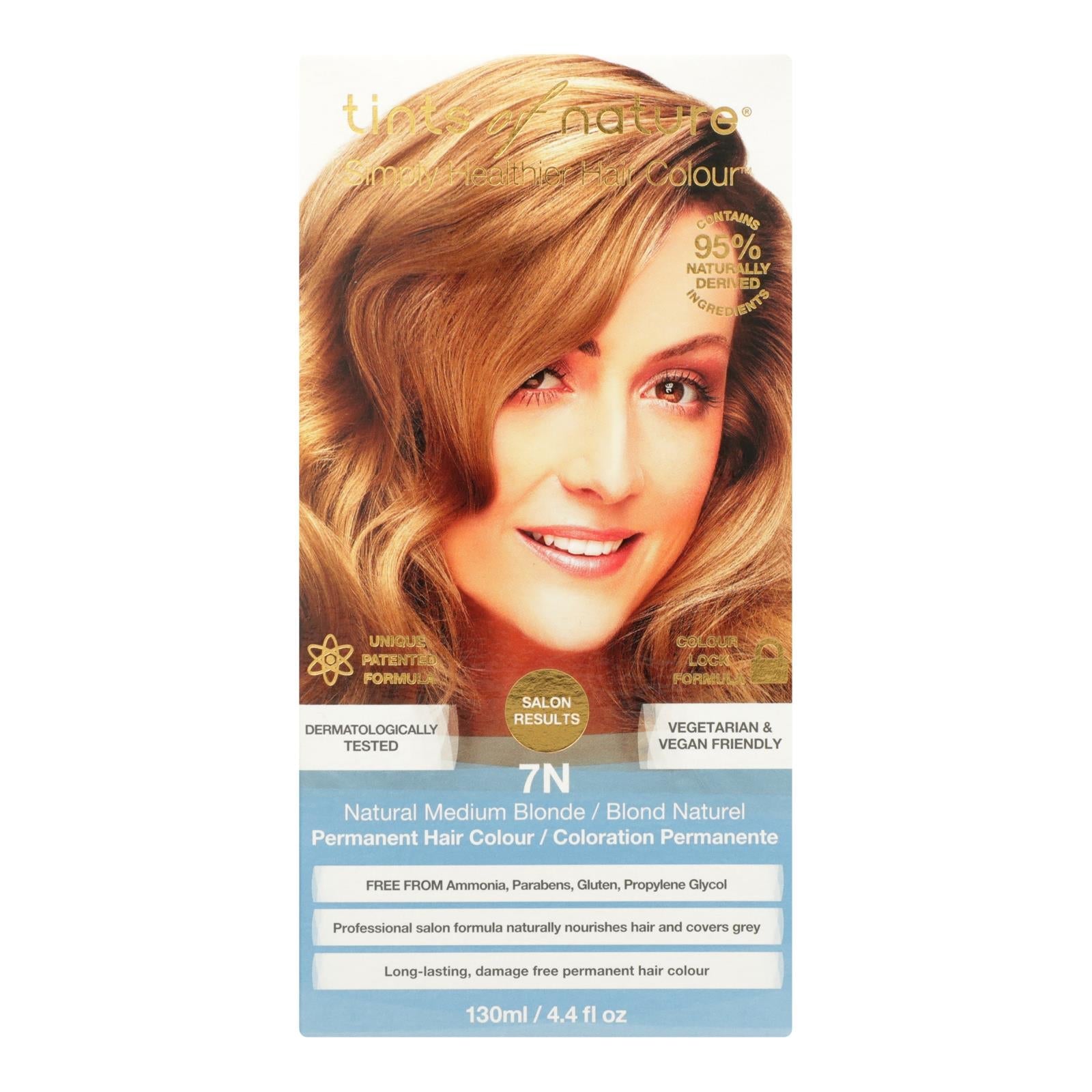 Tinte permanente para cabello rubio medio natural de 4.4 onzas líquidas Tintes Of Nature