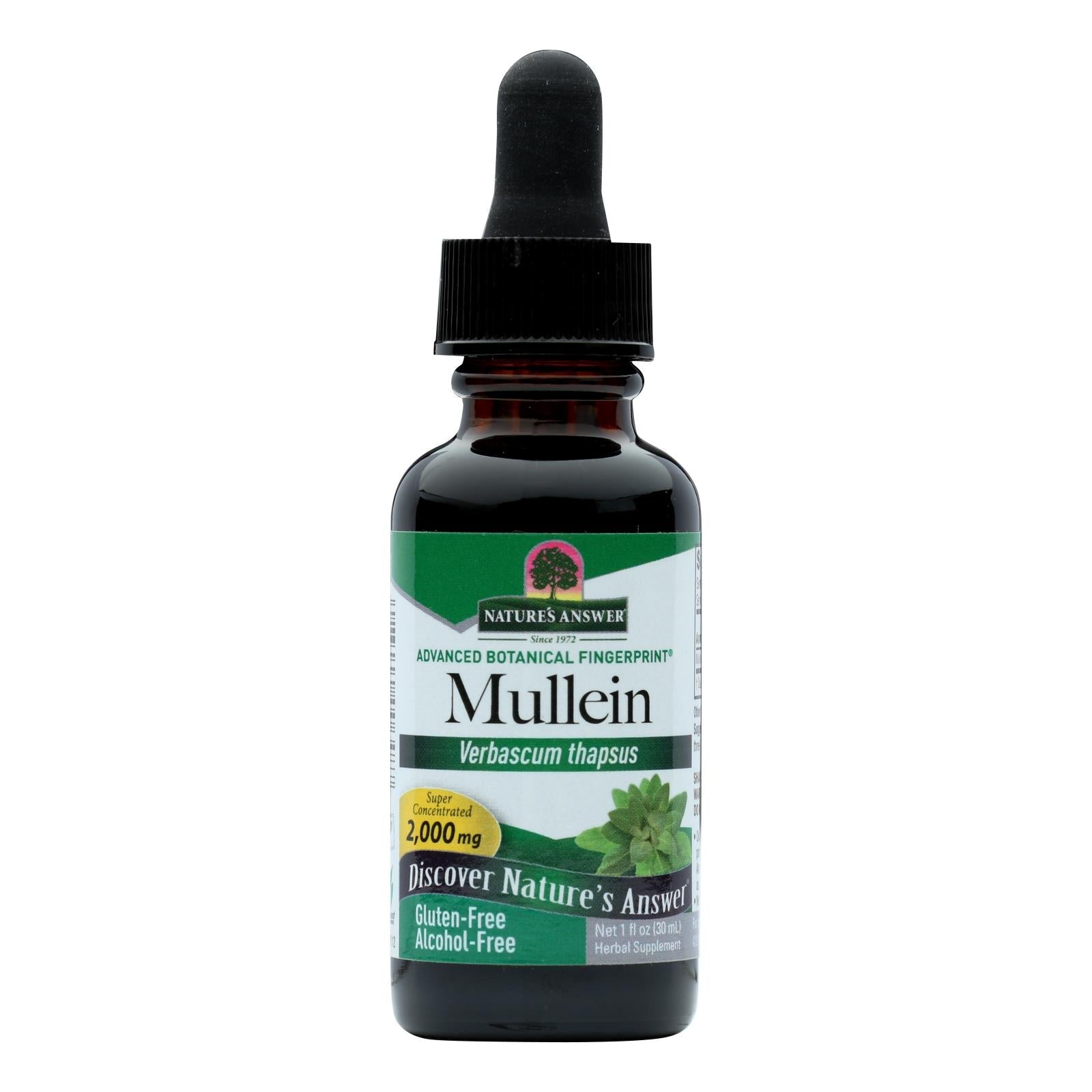 Extracto de hoja de gordolobo de Nature's Answer sin alcohol, apoyo respiratorio, 30 ml