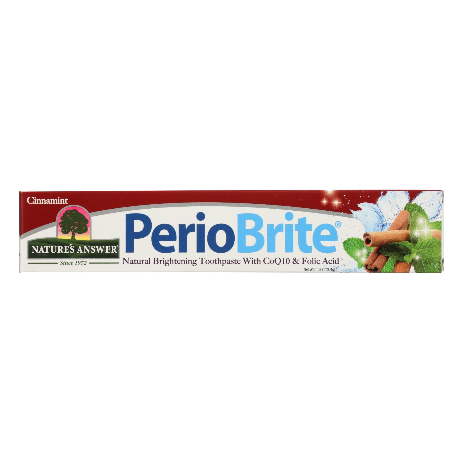 Pasta dental con sabor a canela PerioBrite de Nature's Answer - 4 oz 