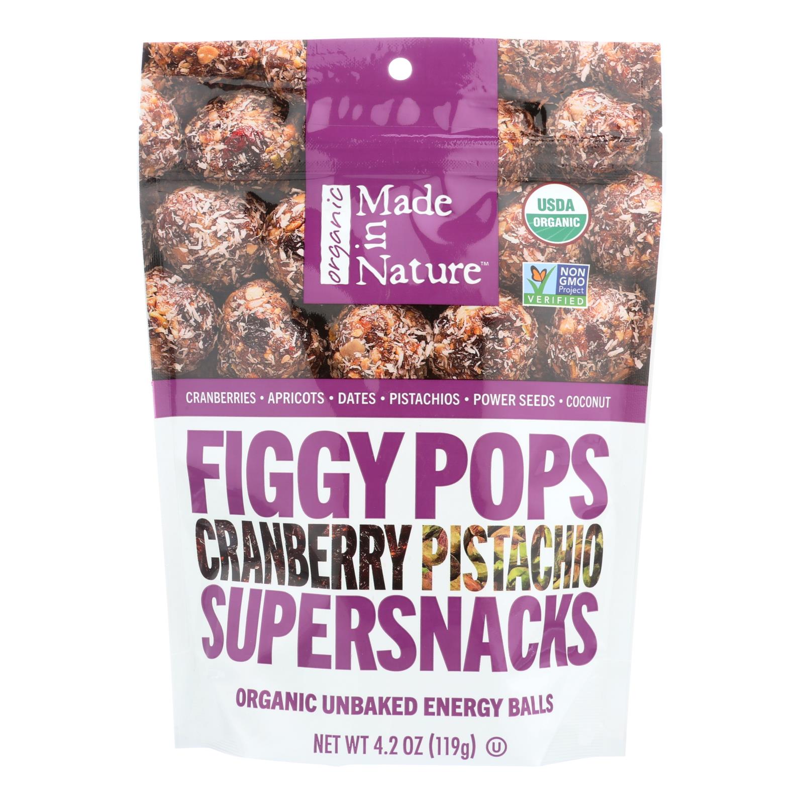 Figgy Pops de la naturaleza - Arándano y pistacho, paquete de 6, 4.2 oz cada uno