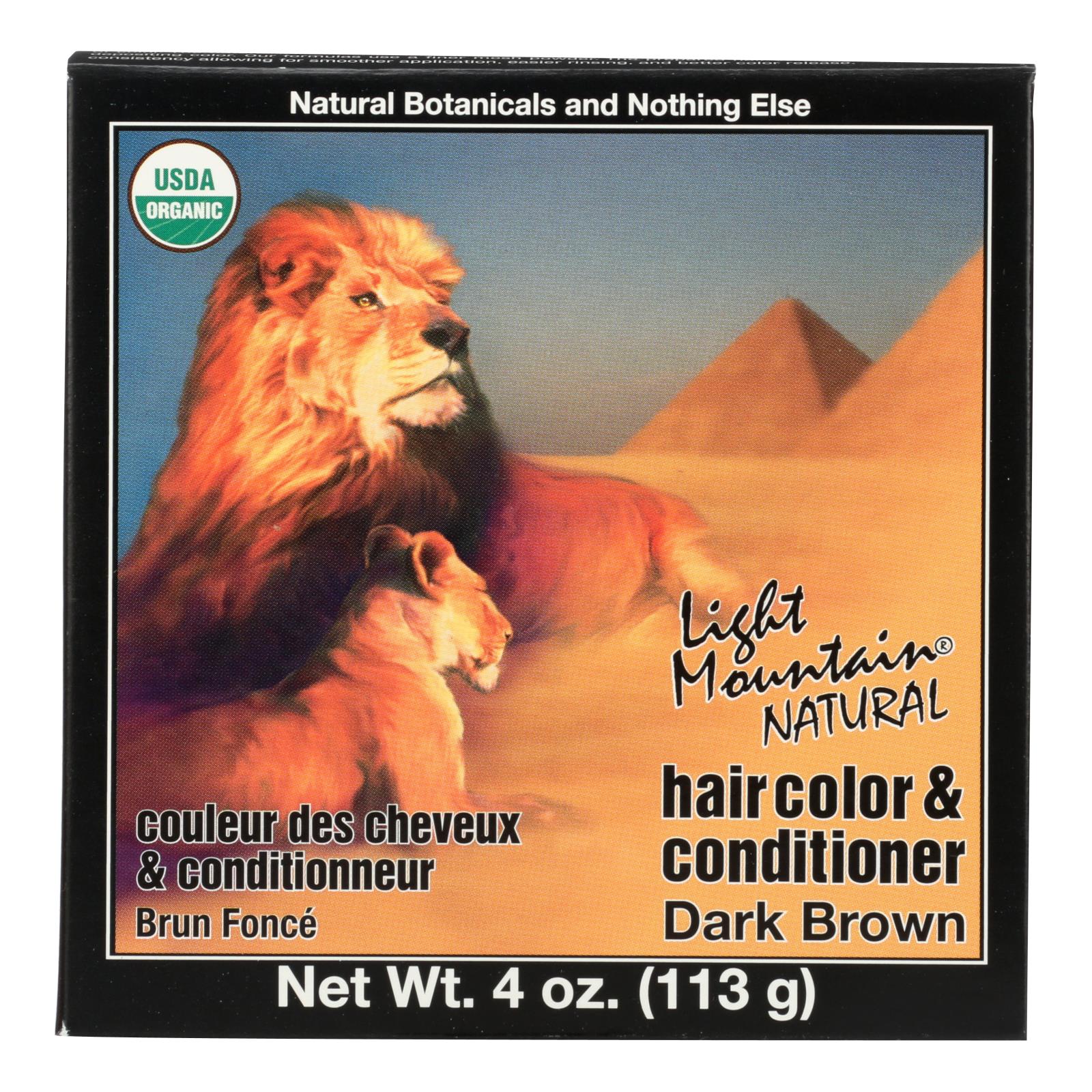 Tinte y acondicionador orgánico Light Mountain – Castaño oscuro (paquete de 4) 