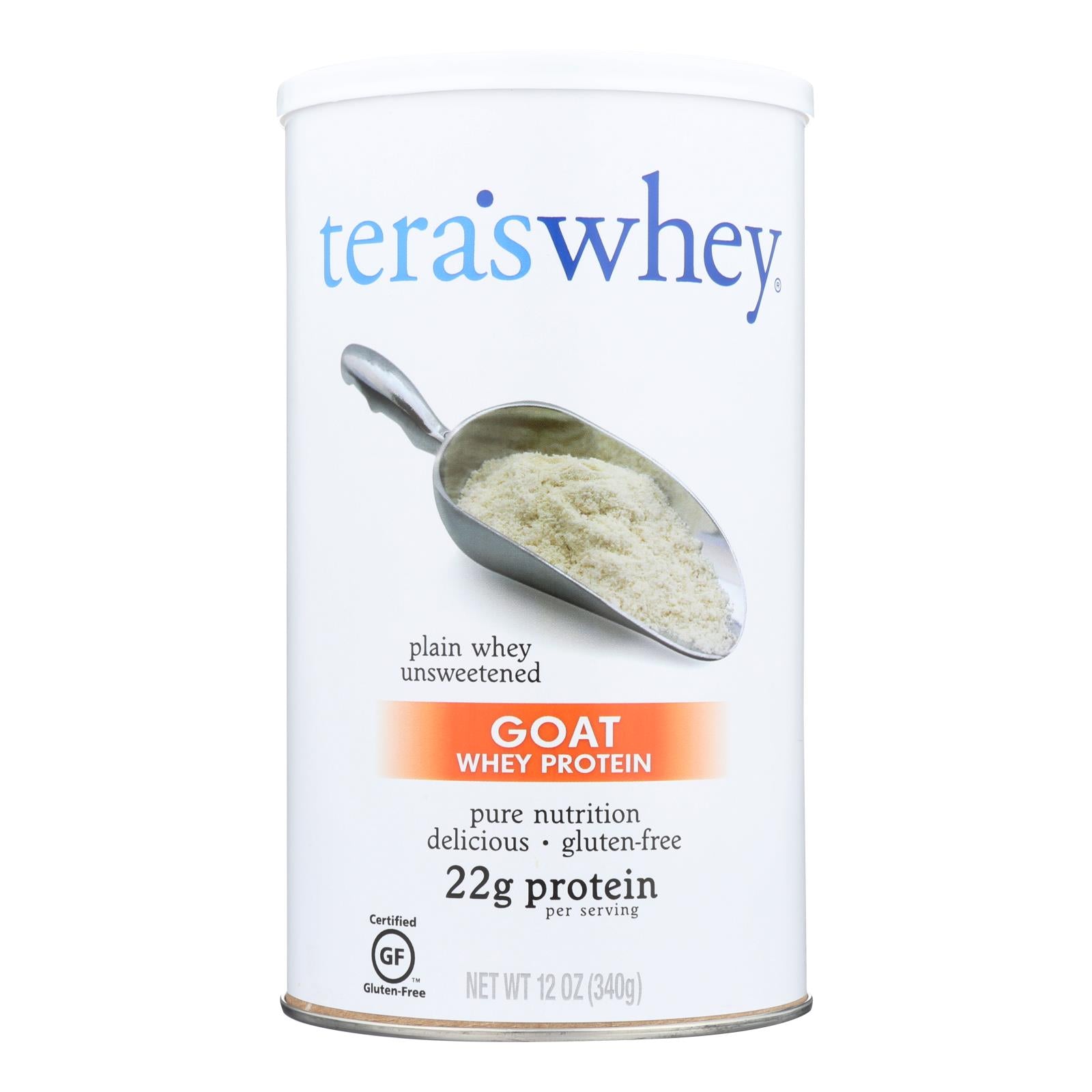Proteína de suero de leche Tera's (12 oz) - Cabra natural sin azúcar