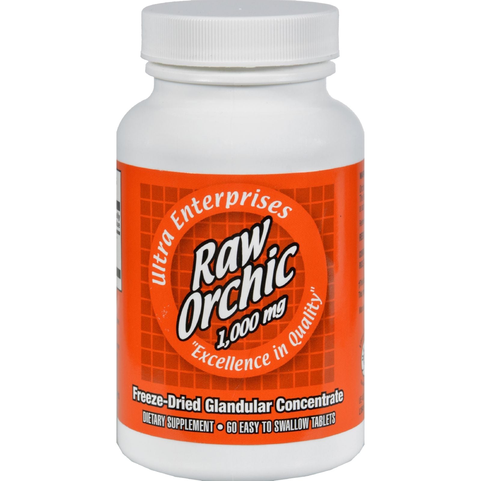 Glándulas de Orquídea Crudas 1000 mg: Potente suplemento energético masculino en 60 comprimidos