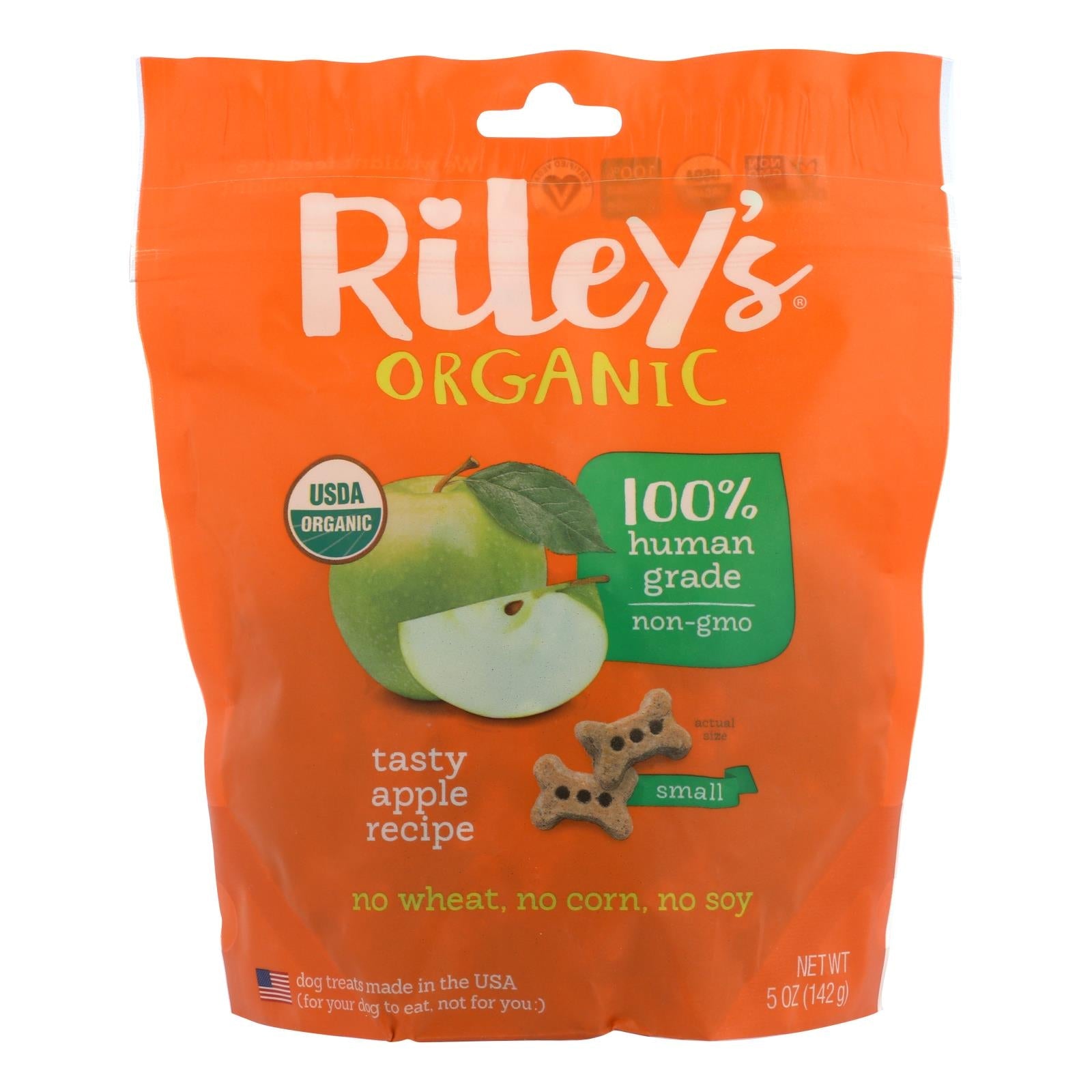 Premios orgánicos para perros con receta de manzana de Riley's Organics (paquete de 6, 5 oz cada uno)