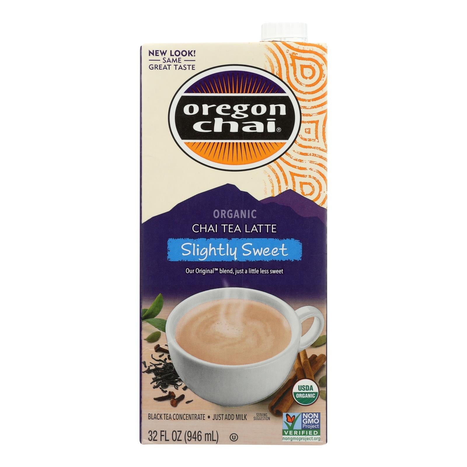 Oregon Chai Original Chai Tea Latte Concentrate - Slightly Sweet - Pack of 6 - 32 Fl Oz Each