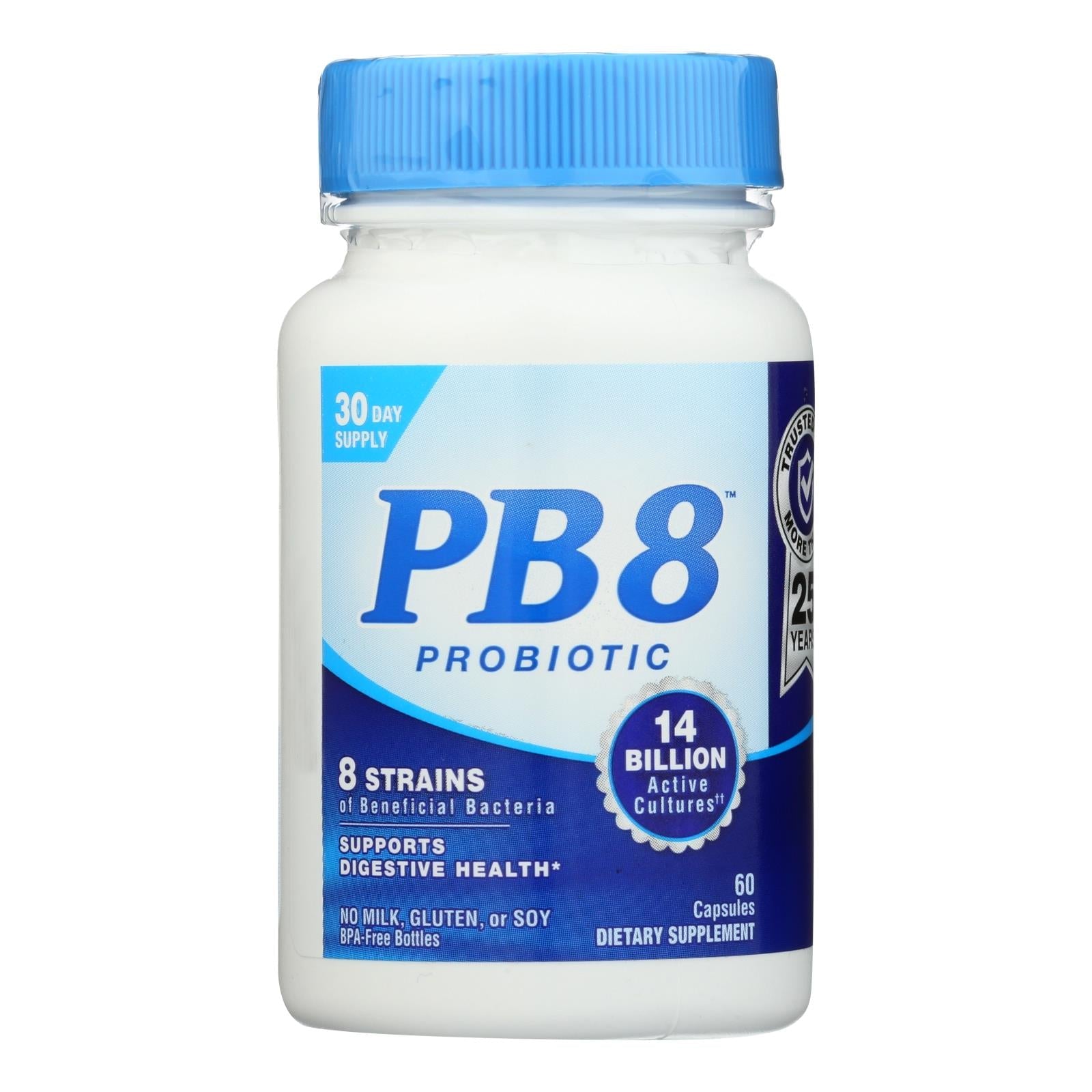 Nutrition Now PB 8 Probiótico Acidophilus de por vida, fortalece el sistema inmunitario, 60 cápsulas