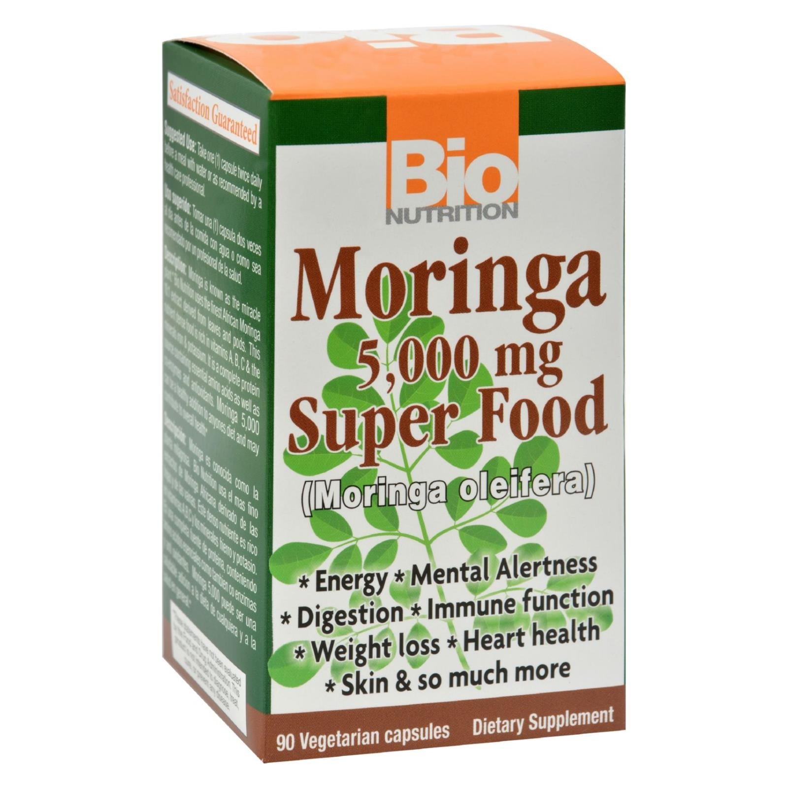 Suplemento diario de moringa Bio Nutrition 5000 mg (90 cápsulas)