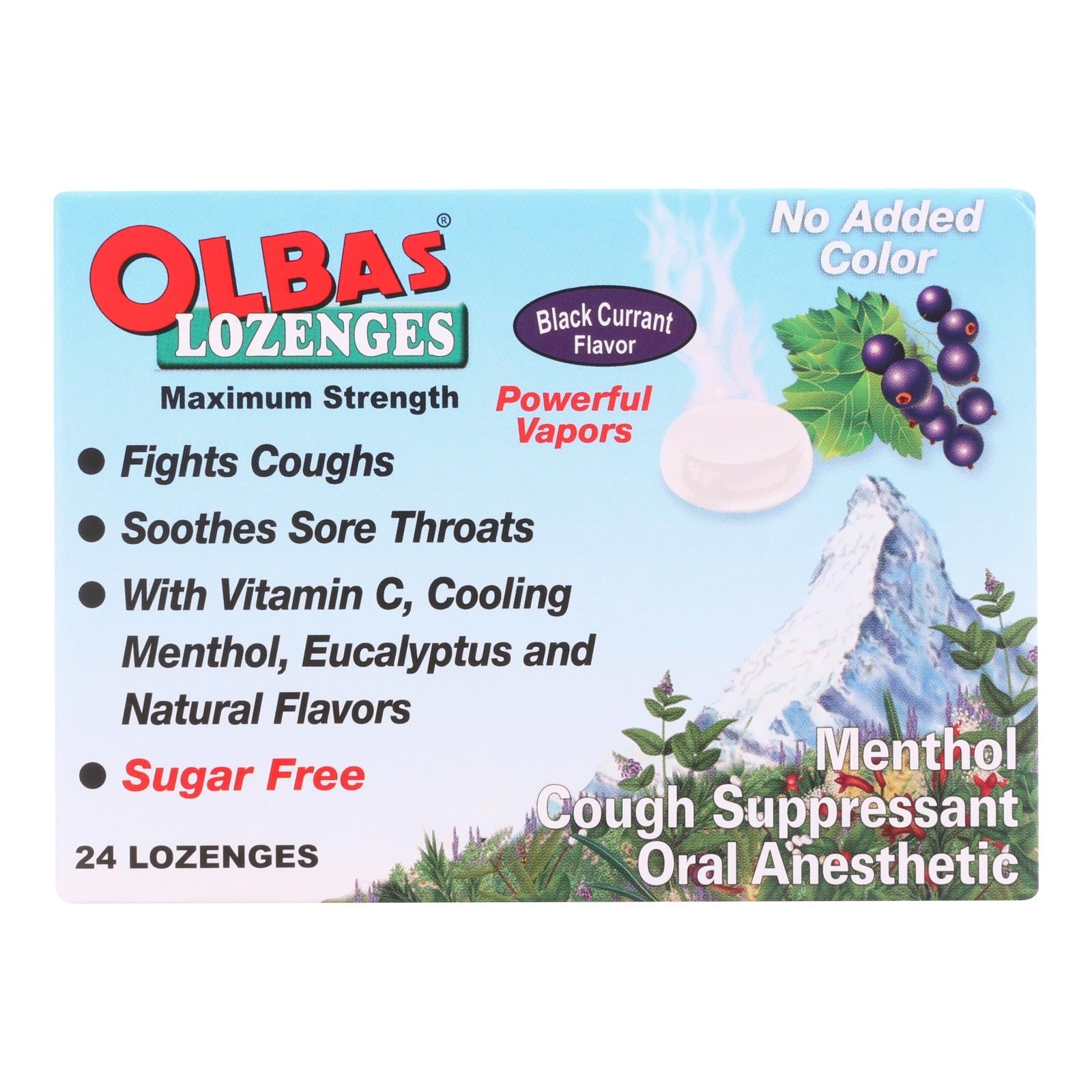Pastillas Olbas de Grosella Negra sin Azúcar (Paquete de 12 - 24 Pastillas)