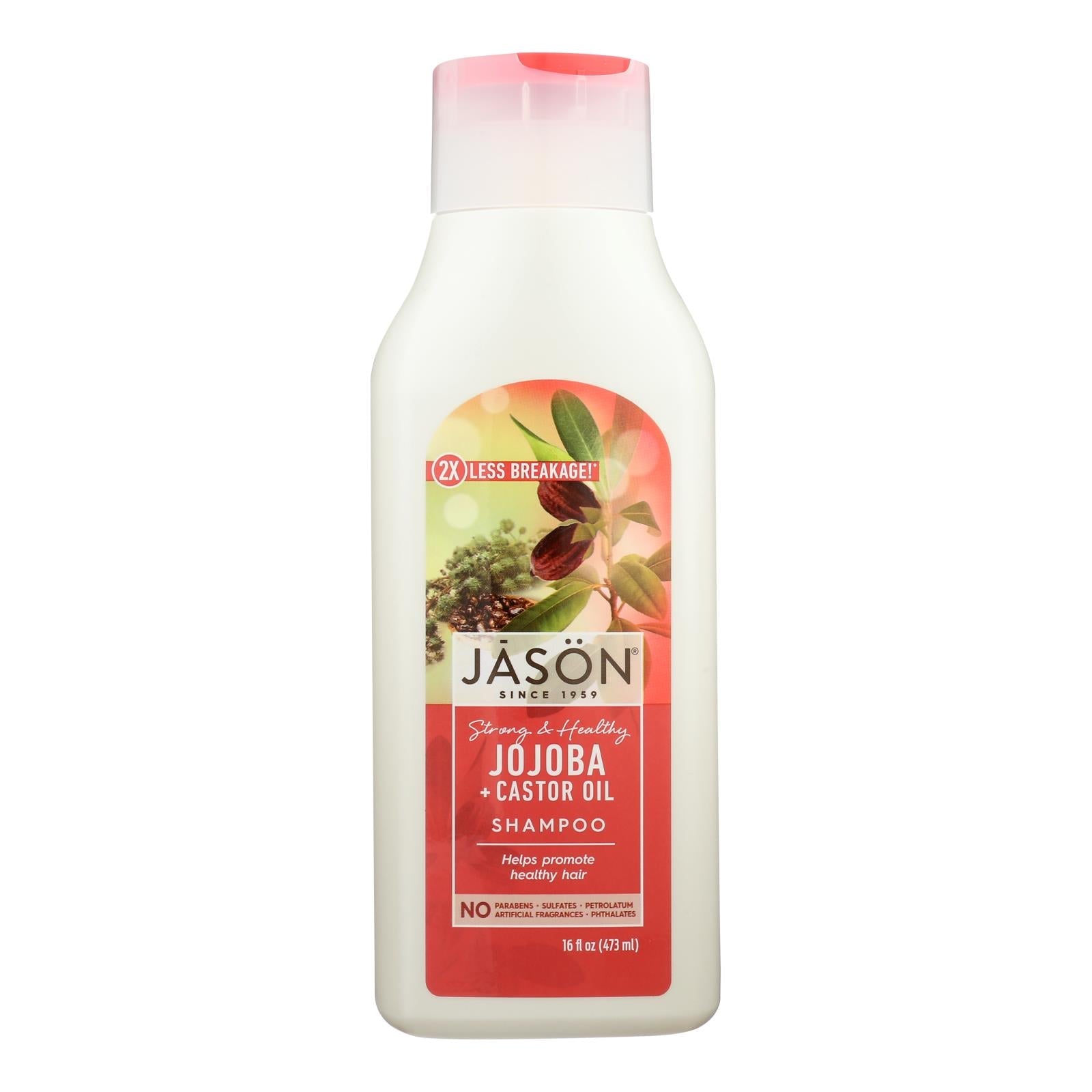 Champú natural puro Jason, de larga duración y fuerte, con jojoba (16 onzas líquidas)