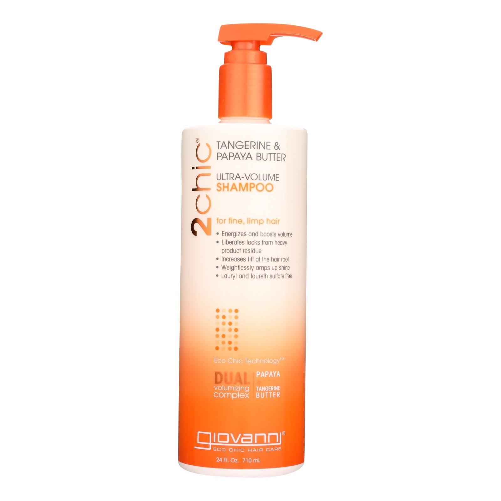 Champú Giovanni 2chic Ultra-Volume con Mantequilla de Mandarina y Papaya, 24 onzas líquidas