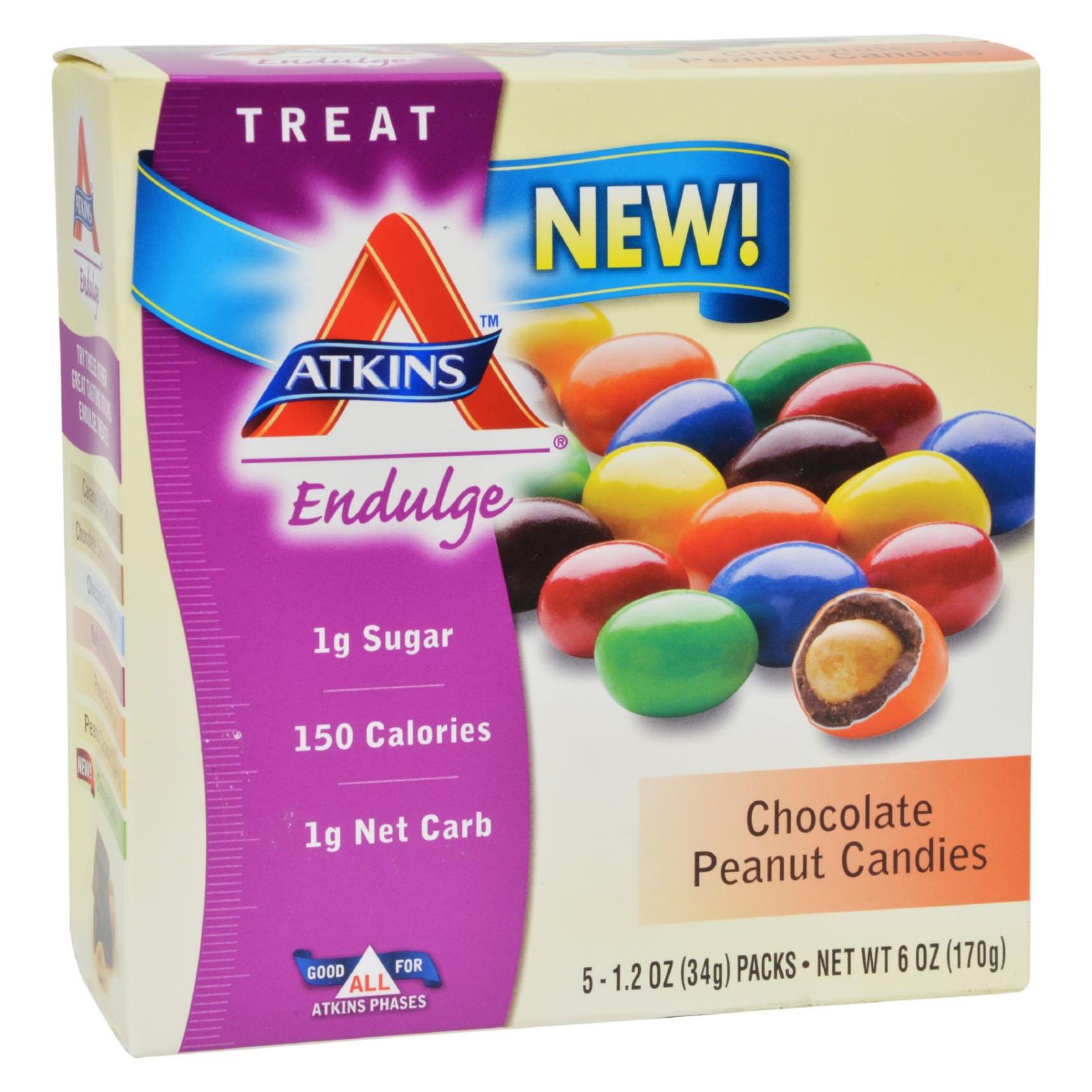 Caramelos de chocolate y cacahuete Atkins Endulge (paquete de 5, 1,2 oz cada uno)