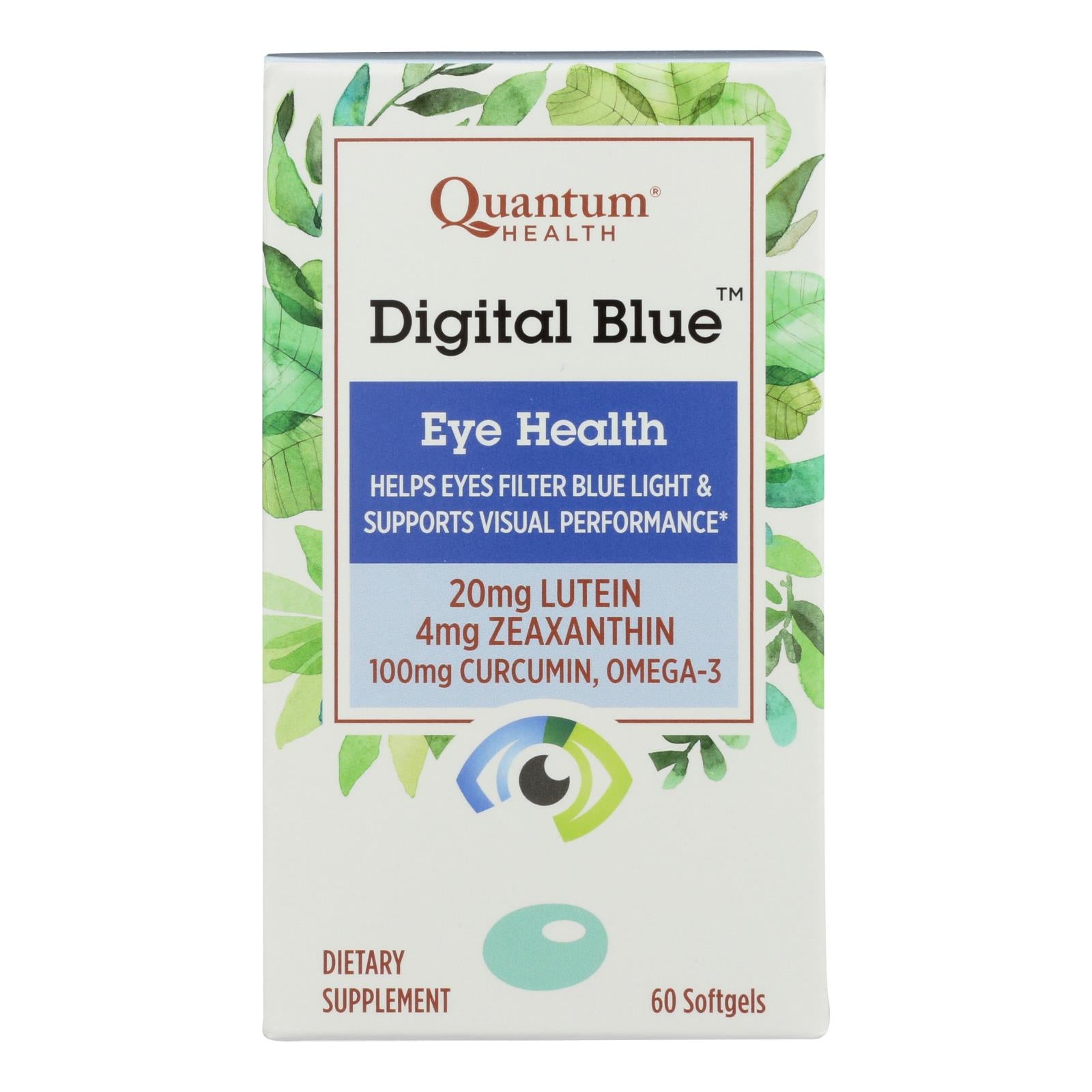 Cápsulas blandas Blue Eye Health de Quantum Research (paquete de 60)
