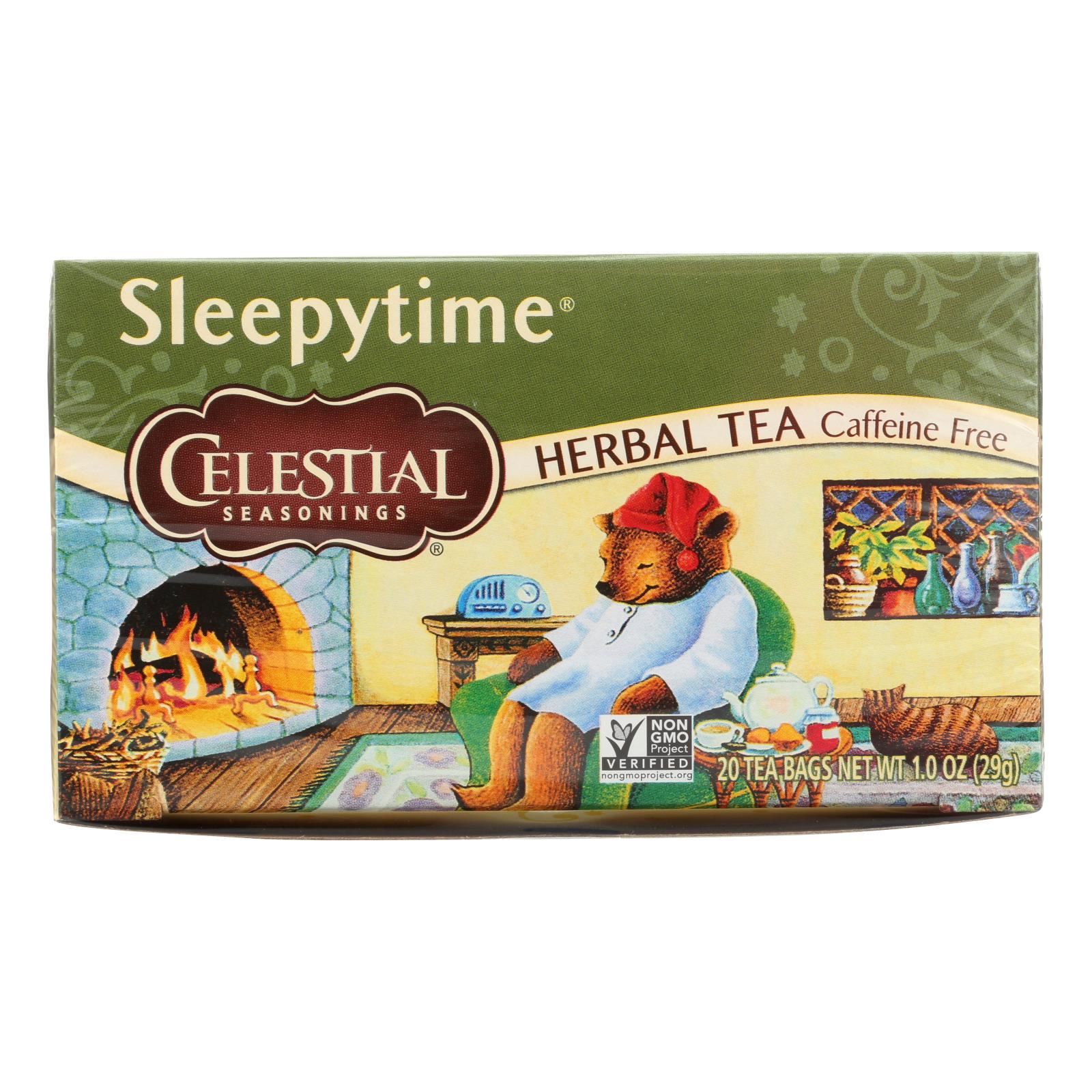Té de hierbas Celestial Seasonings Sleepytime, sin cafeína (paquete de 6 - 20 bolsitas)