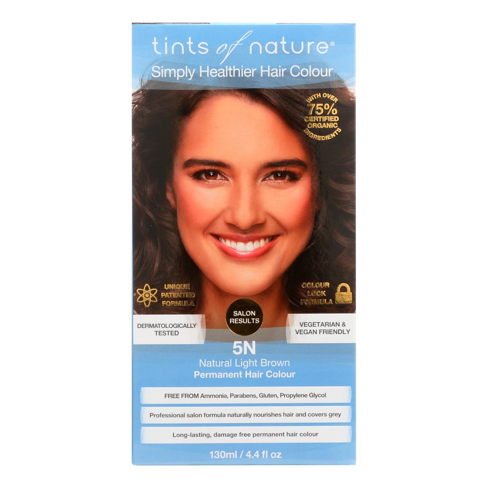 Tinte natural para cabello castaño claro Tints of Nature - 4.4 onzas líquidas
