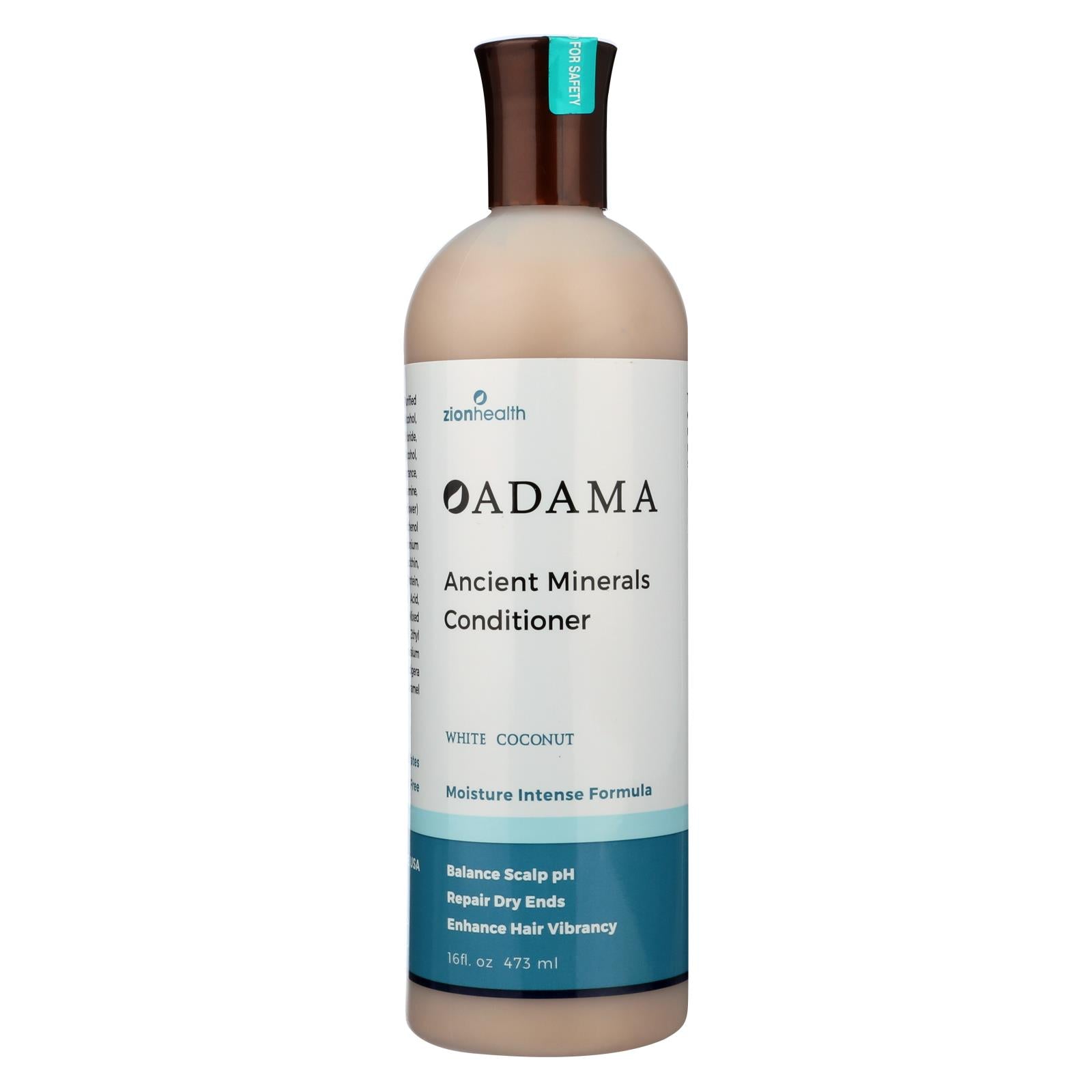 Acondicionador de coco antifrizz Adama Minerals de Zion Health (16 onzas líquidas)