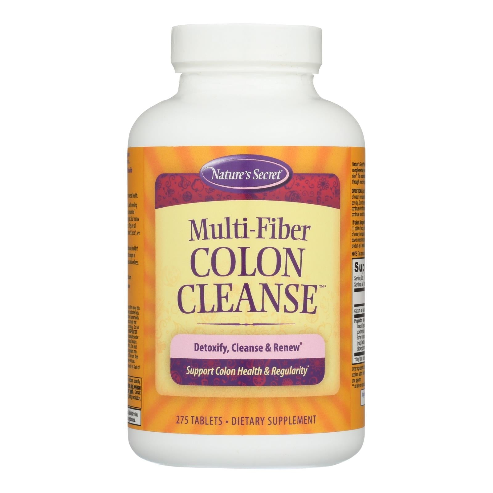 Limpiador de colon multifibra Nature's Secret, 275 comprimidos