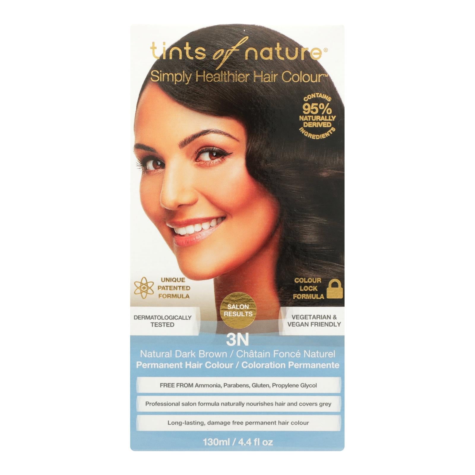 Tints of Nature Coloración permanente para cabello castaño oscuro natural - 4.4 fl. oz. 