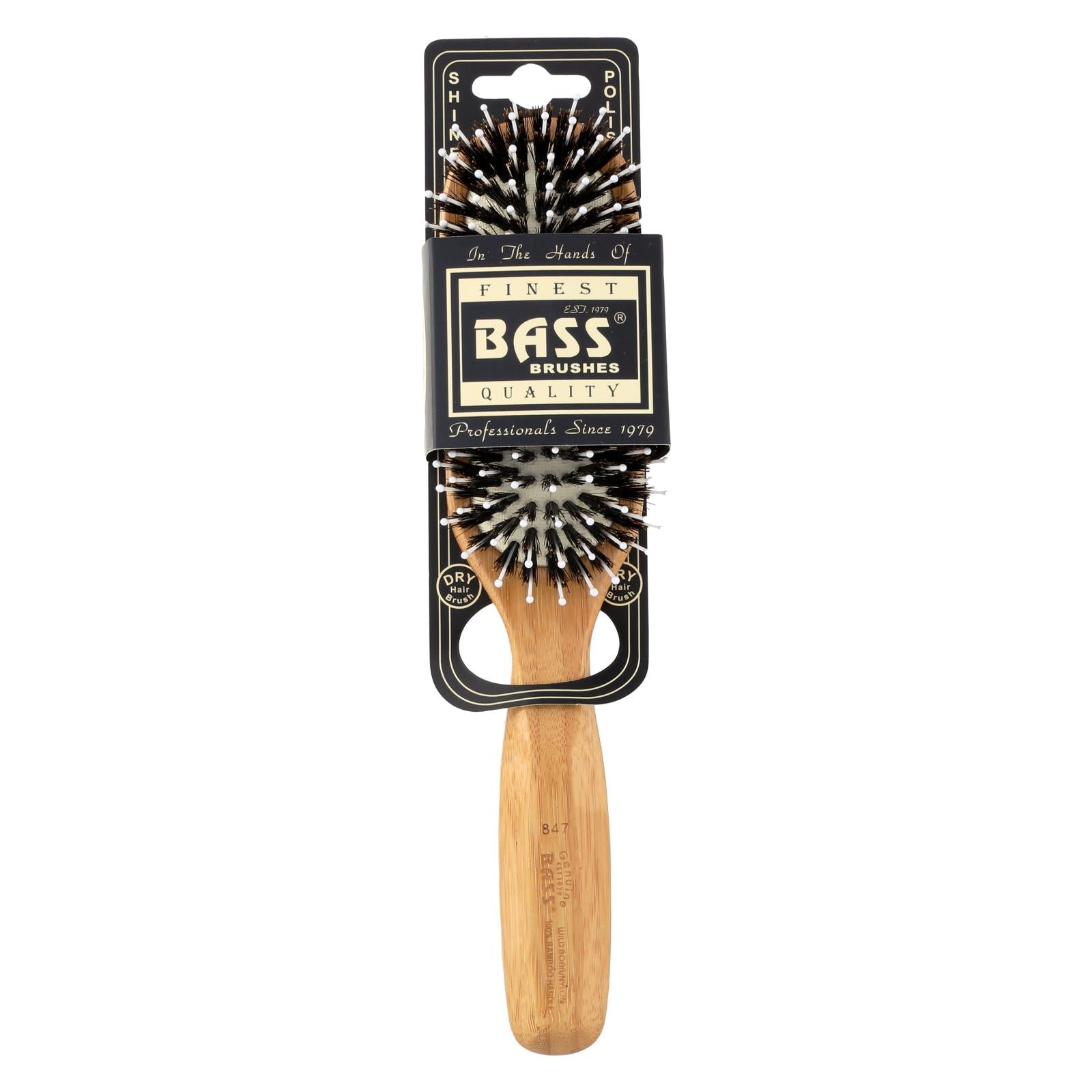 Cepillo de pelo plano de bambú auténtico Bass Brushes