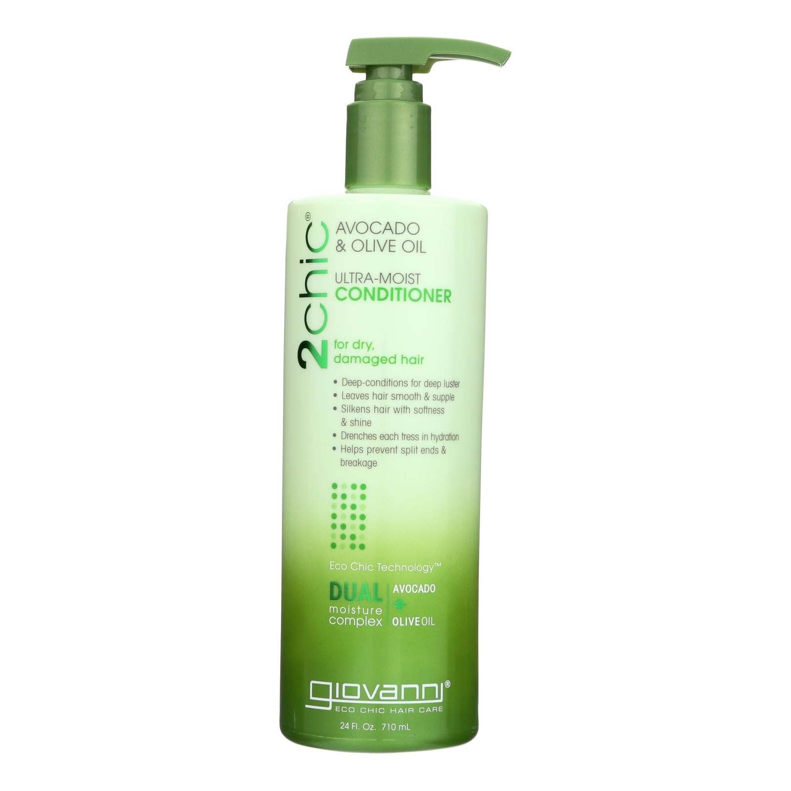 Acondicionador hidratante Giovanni 2chic de aguacate y aceite de oliva - 24 onzas líquidas
