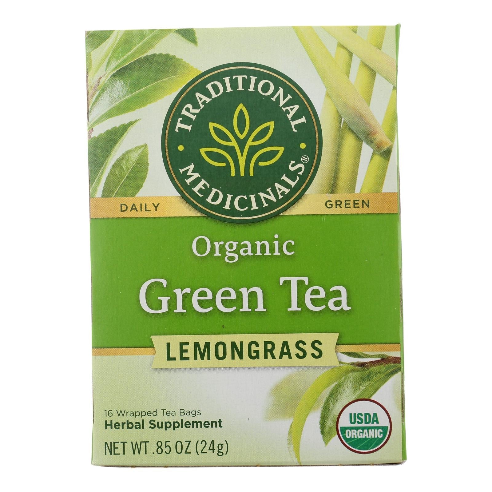 Té verde dorado orgánico de Traditional Medicinals, bolsitas individuales, 16 unidades