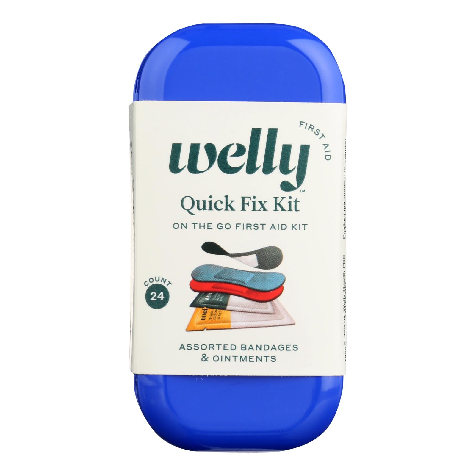 Kit de primeros auxilios Welly First Aid, kit de reparación rápida para viajes, vendajes y ungüentos, 1 unidad, 24 unidades