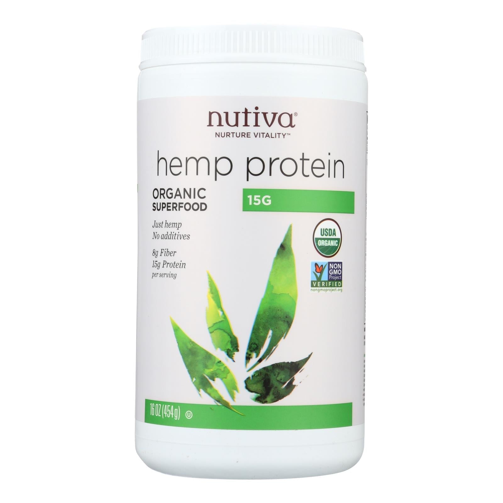 Proteína de cáñamo orgánica en polvo Nutiva, 16 oz