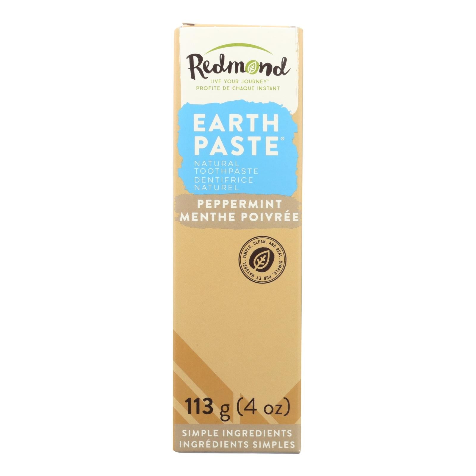 Redmond Earthpaste Pasta de Dientes Natural de Menta - 4 Oz