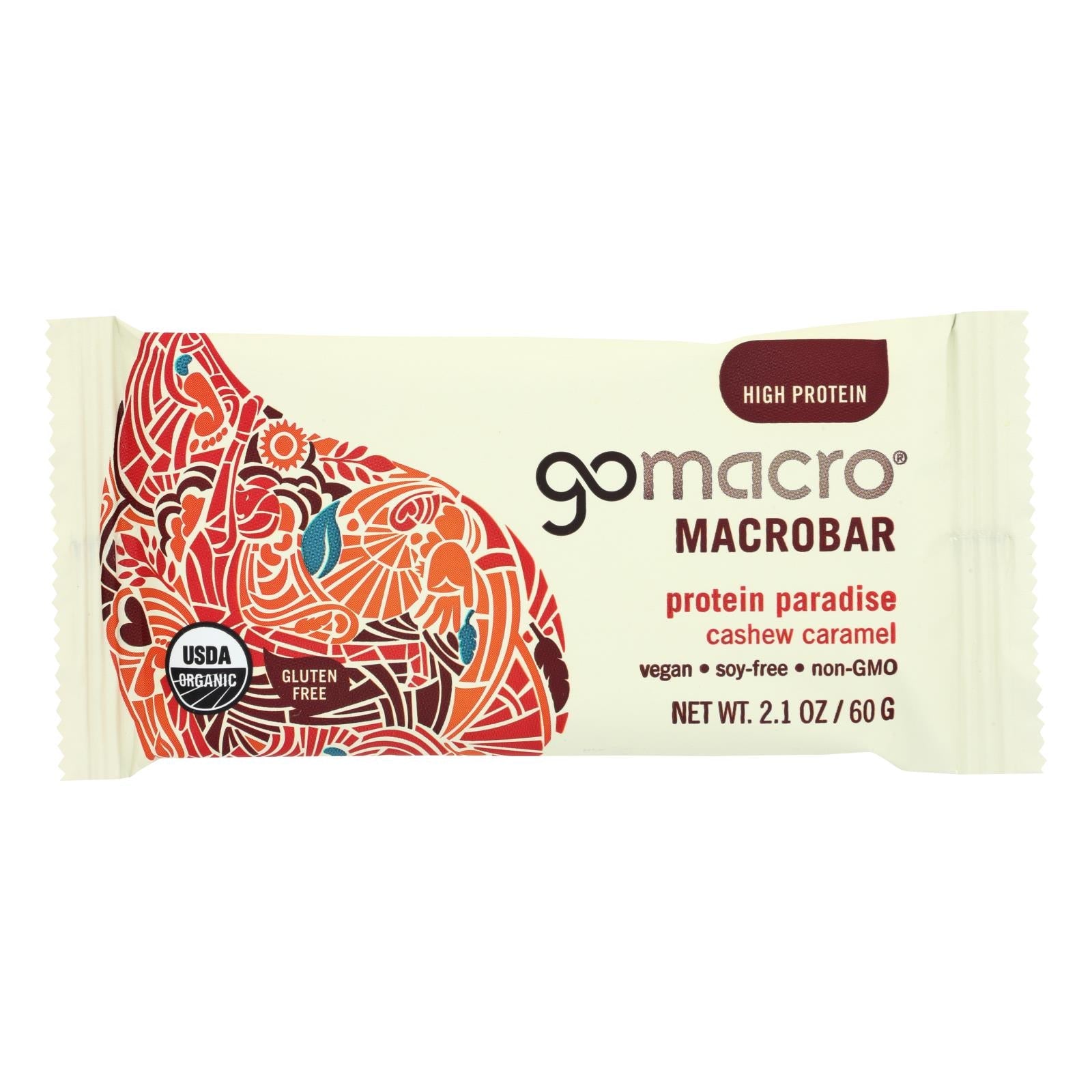 Barras orgánicas Macrobar de caramelo de anacardo (paquete de 12) de 59 g