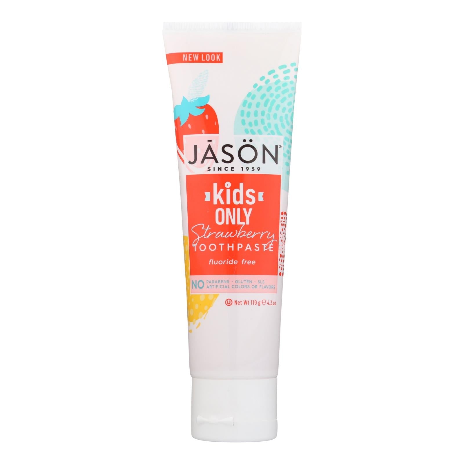 Pasta de dientes natural Jason Kids Only de fresa - 4.2 oz