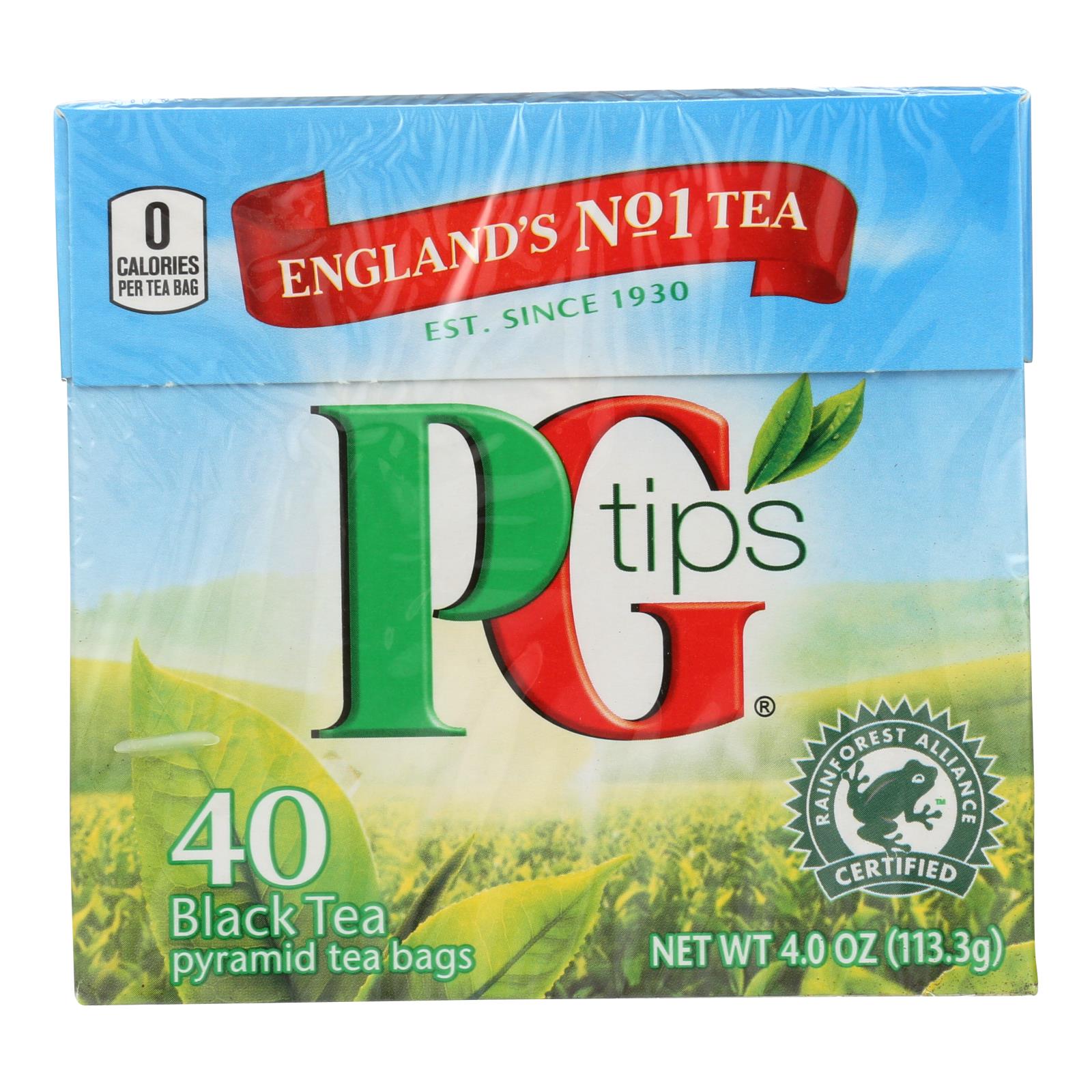 Té negro PG Tips (paquete de 6) - Pirámide - 40 bolsitas