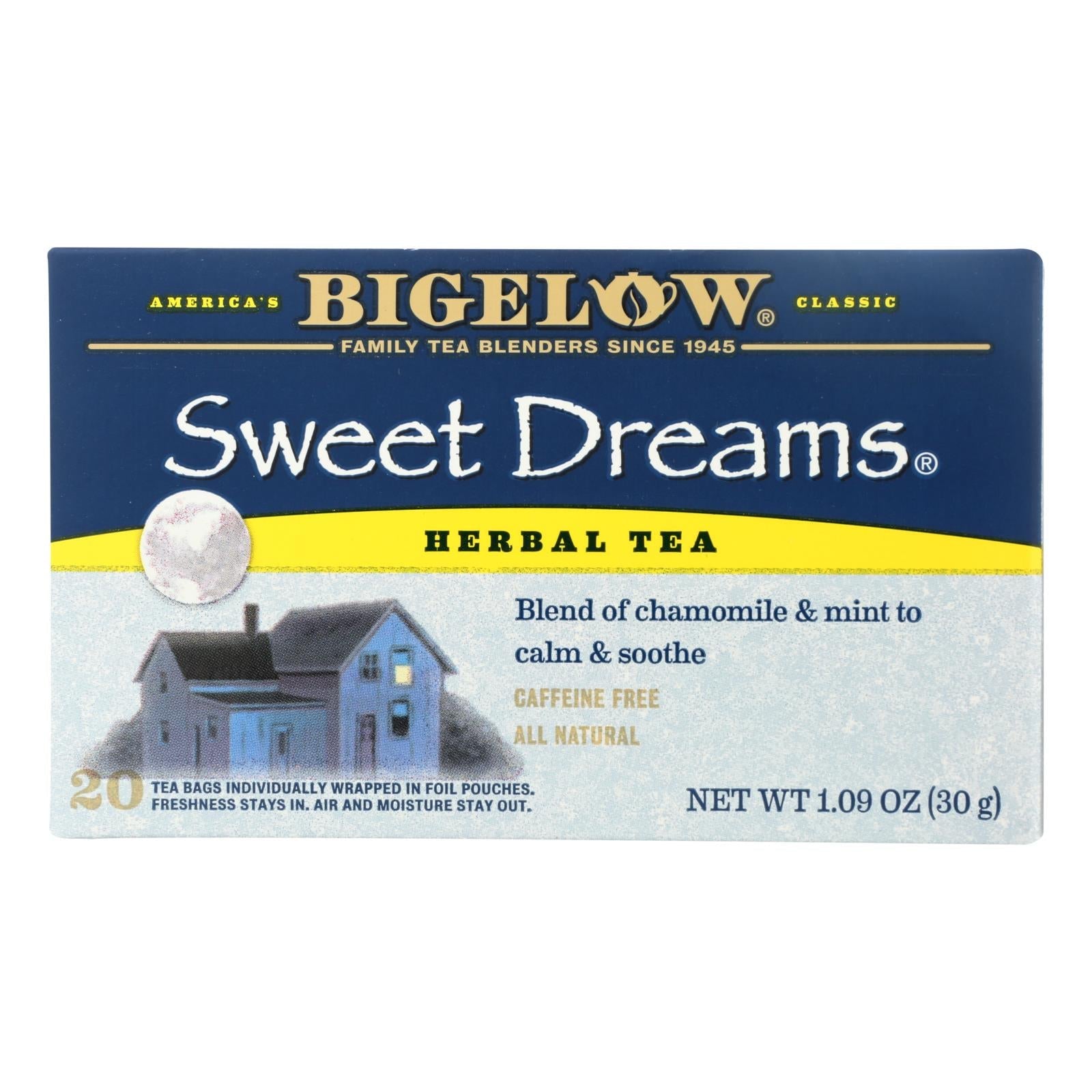 Té de hierbas Bigelow Sweet Dreams, promueve un sueño reparador (paquete de 6 - 20 bolsitas)