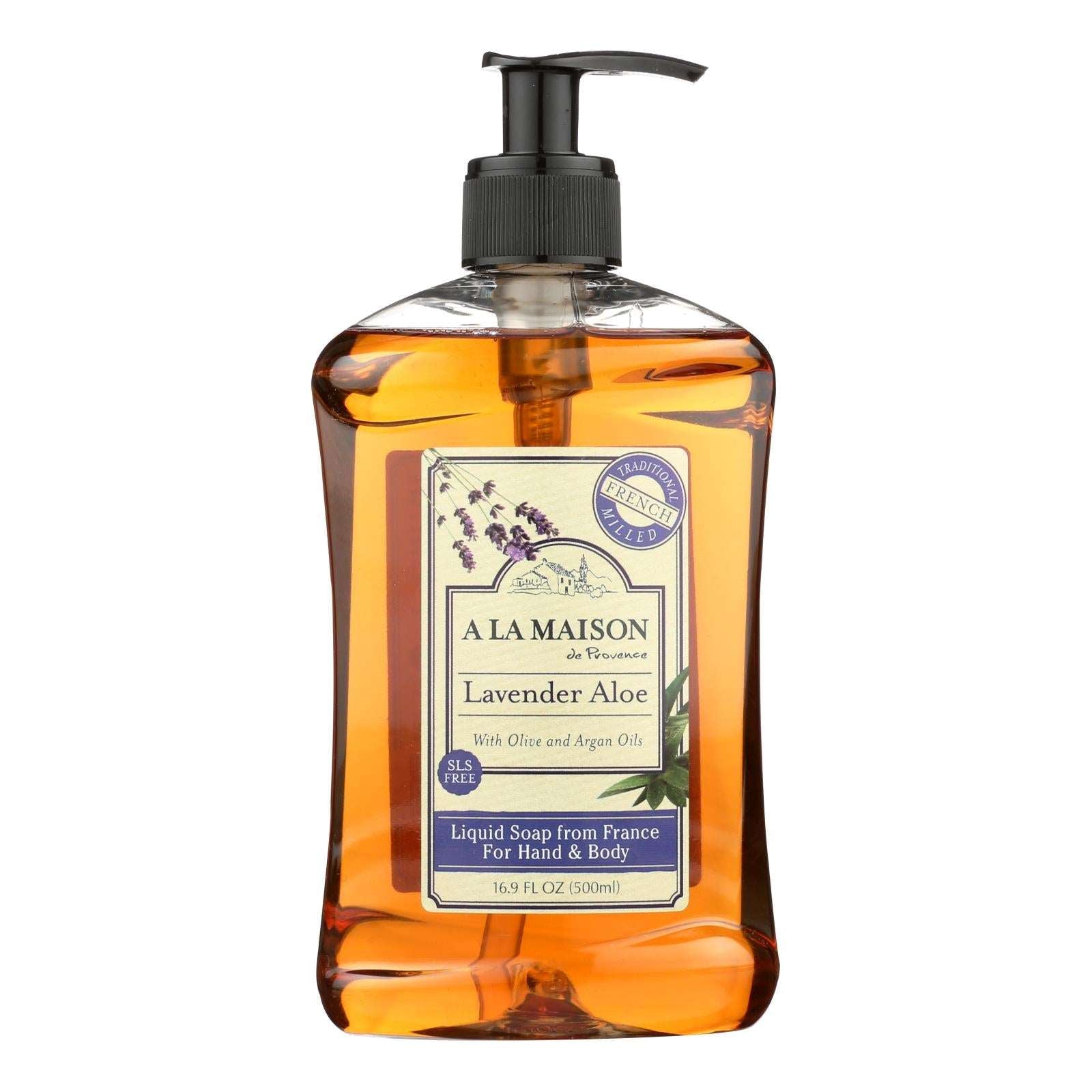 Jabón líquido francés A La Maison - Aloe de lavanda, 16.9 onzas líquidas