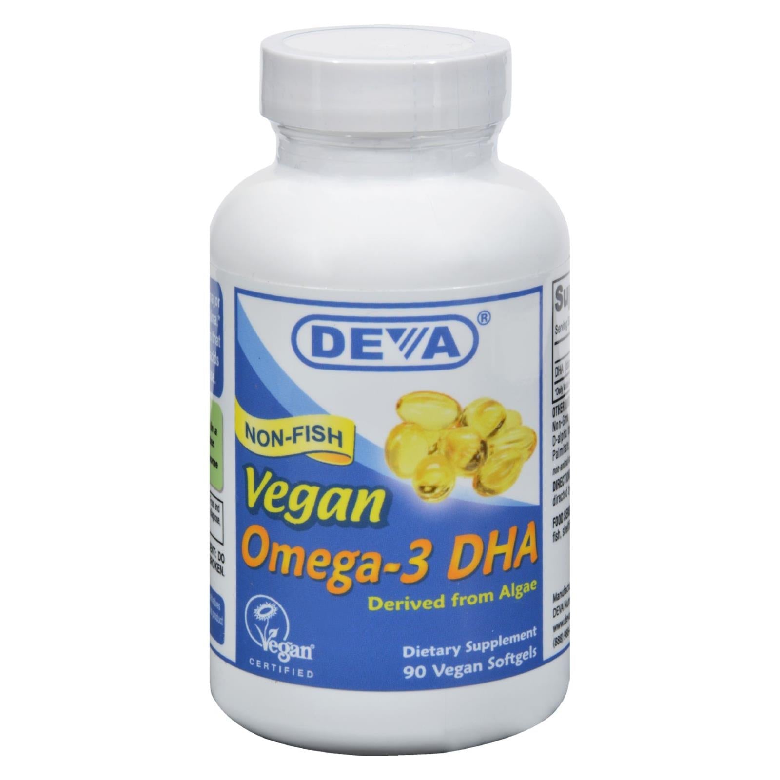 Deva Vegan Vitamins Omega-3 DHA 90 Cápsulas Blandas Veganas 