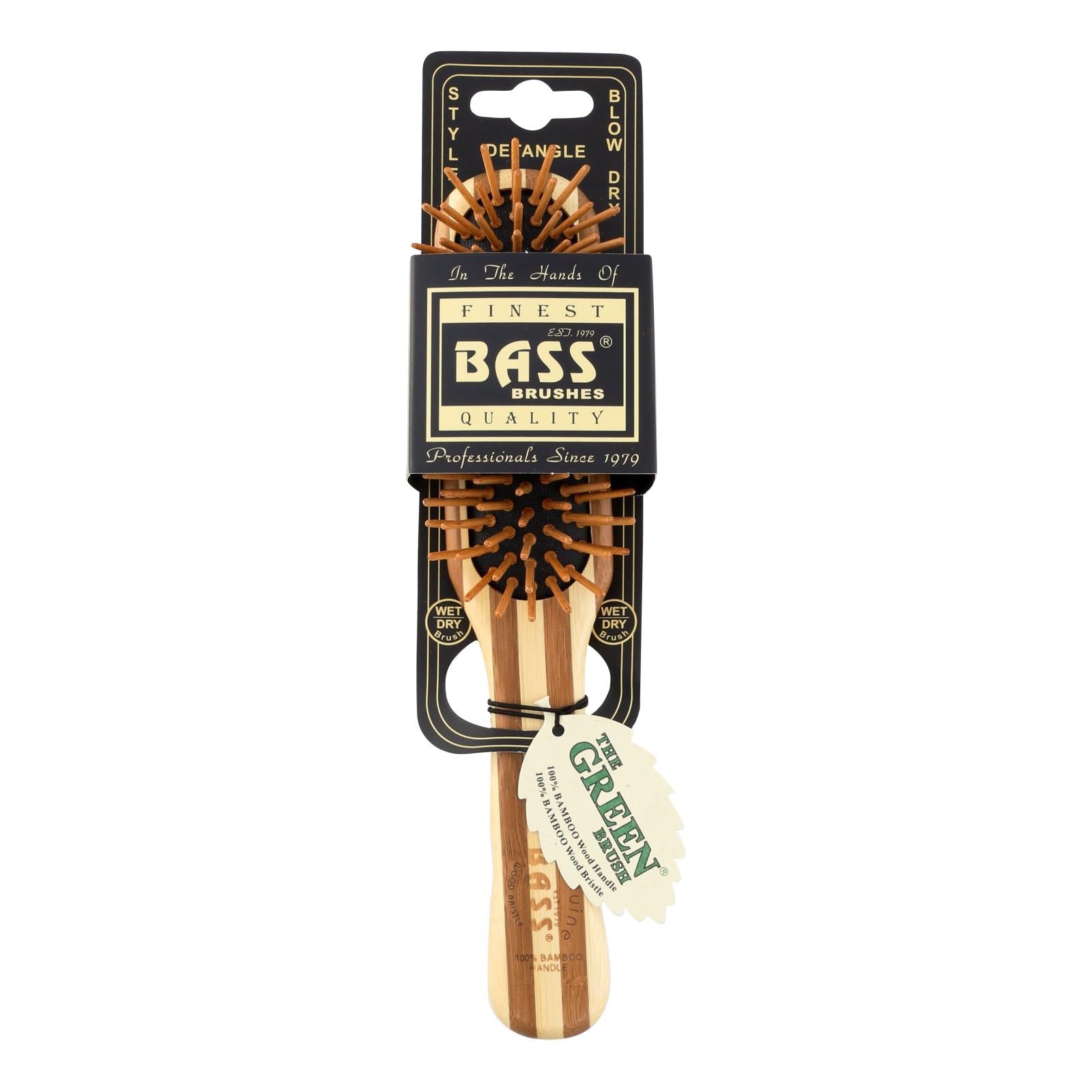 Cepillo de púas de bambú Bass Brushes para cabello fino - Pequeño 