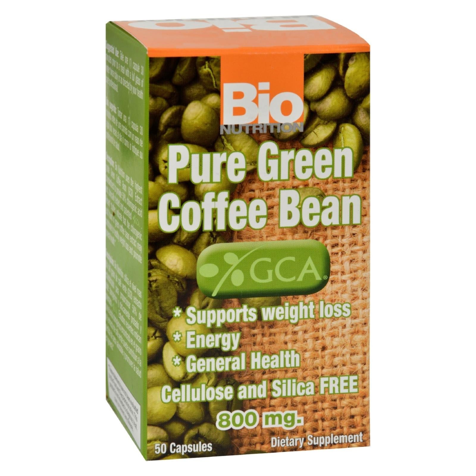 Extracto puro de grano de café verde Bio Nutrition 50 cápsulas