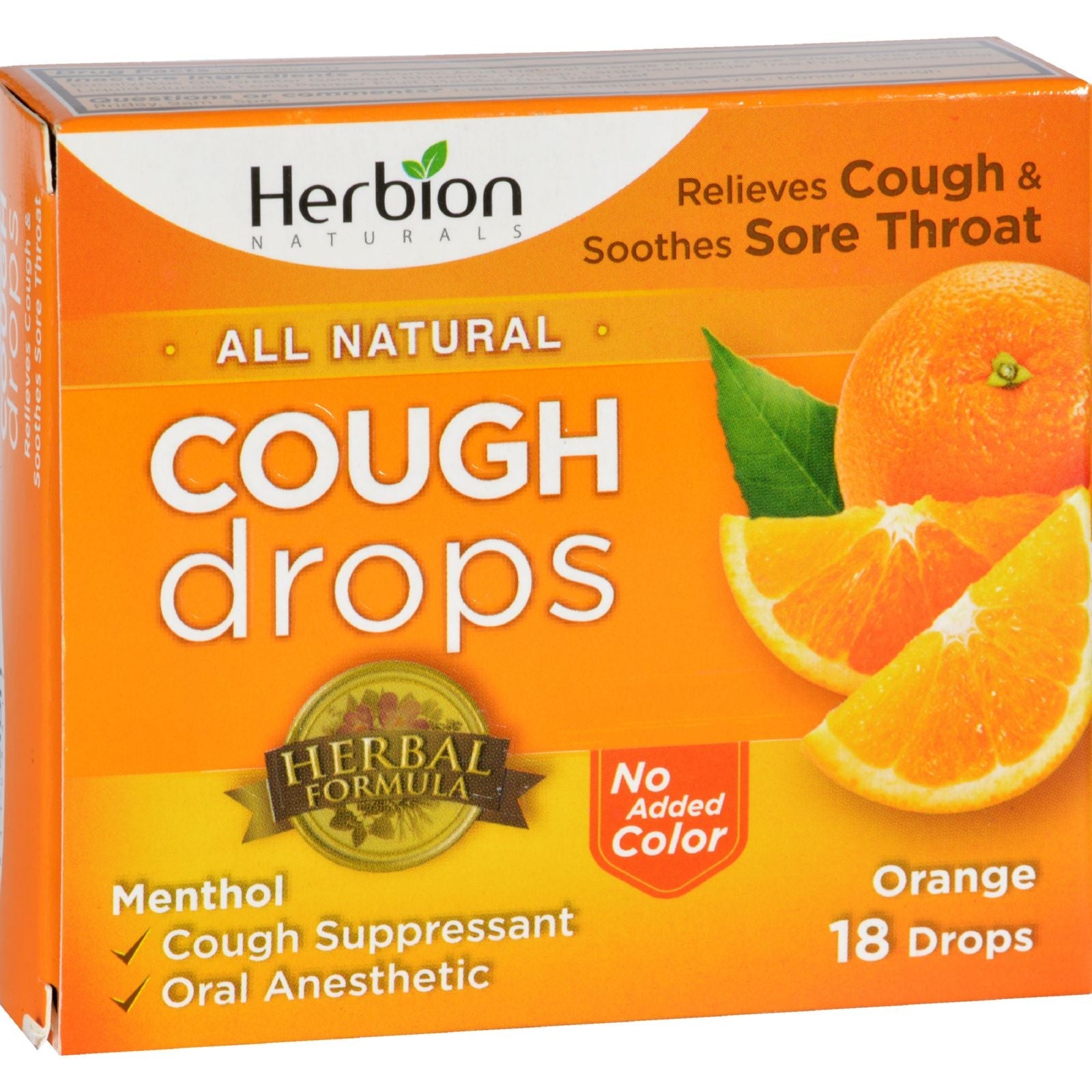 Pastillas para la tos Herbion Naturals con cítricos y naranja - Paquete de 18