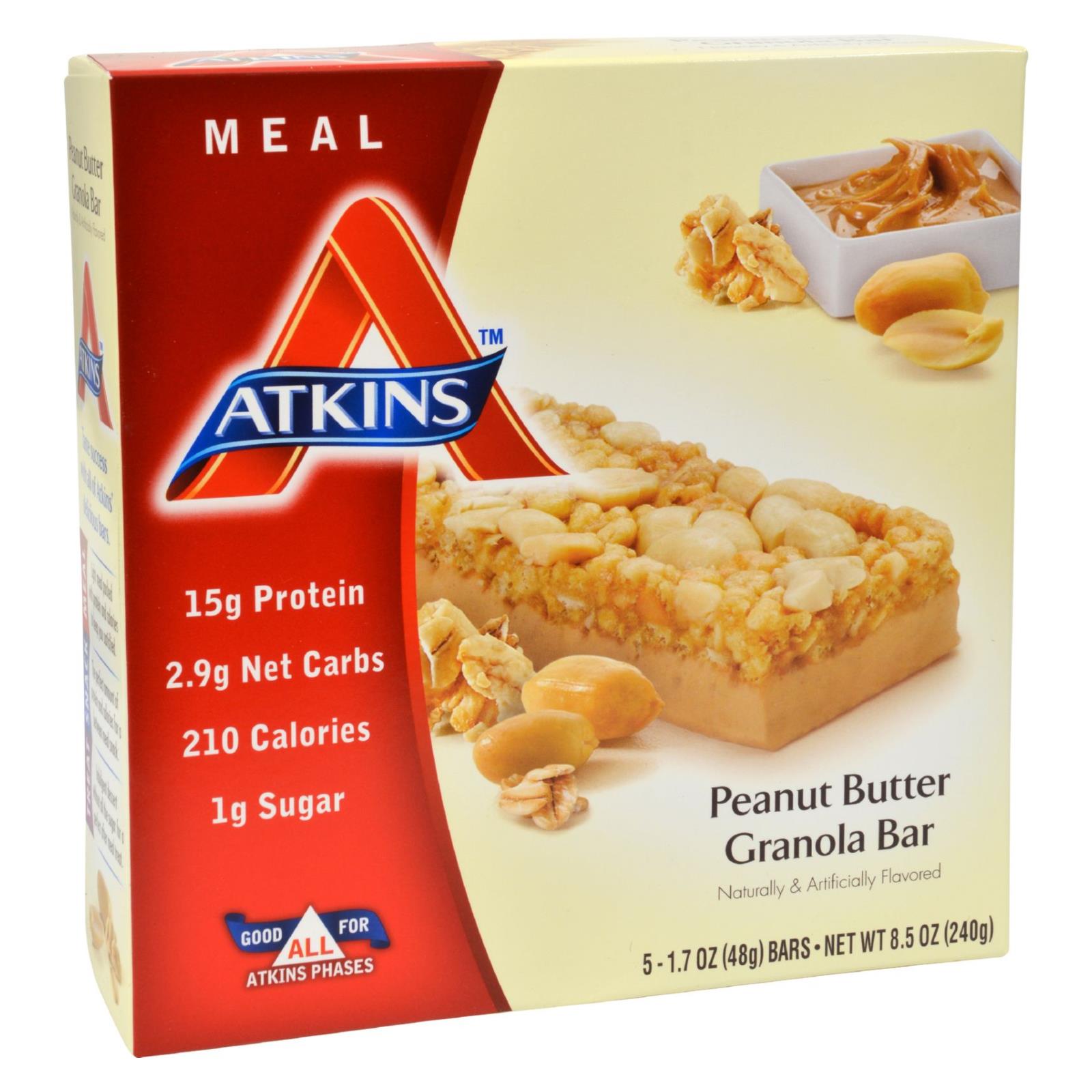 Barras de granola con mantequilla de cacahuete Atkins Advantage (paquete de 5)