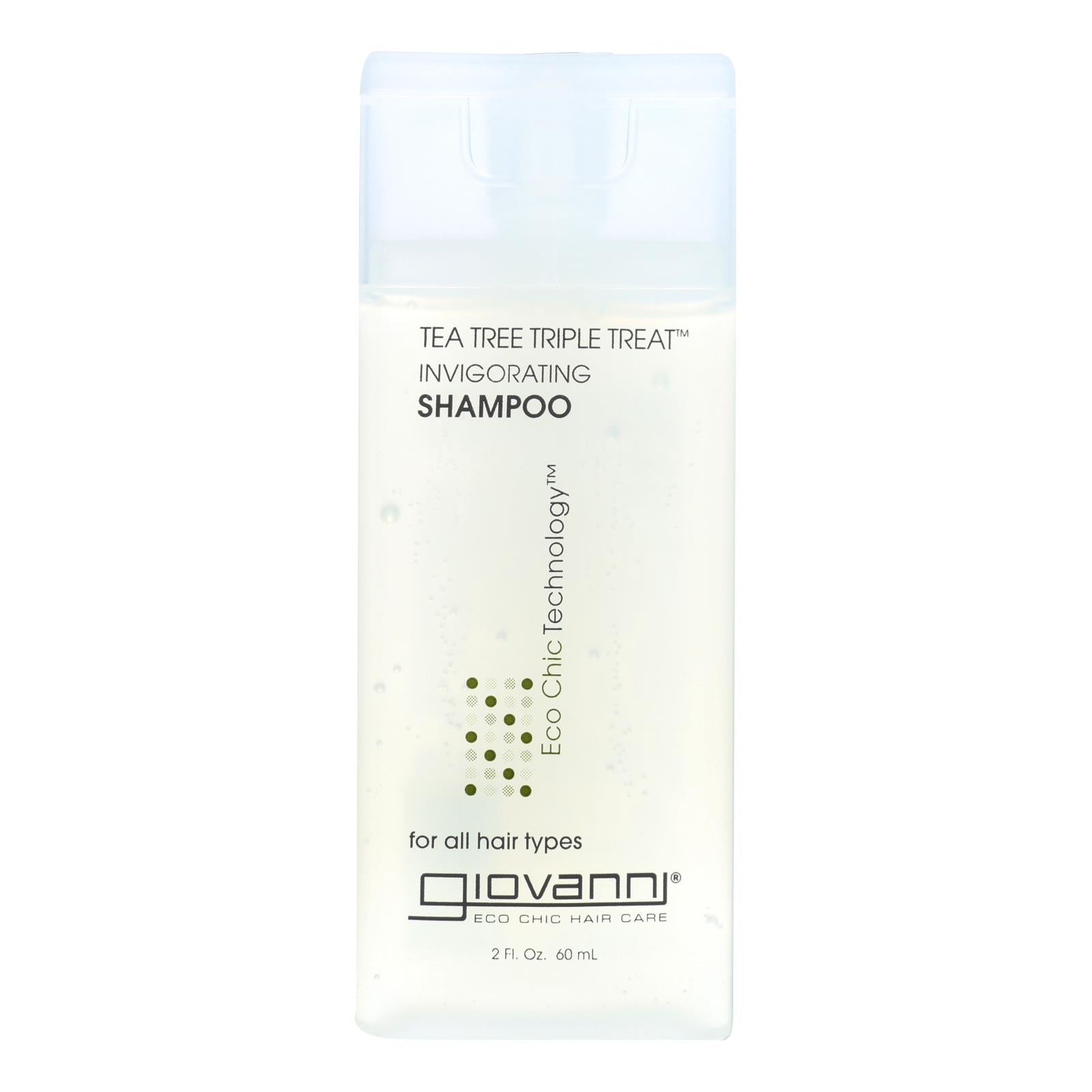 Champú Giovanni Tea Tree Triple Treat - 2 onzas líquidas - Paquete de 12