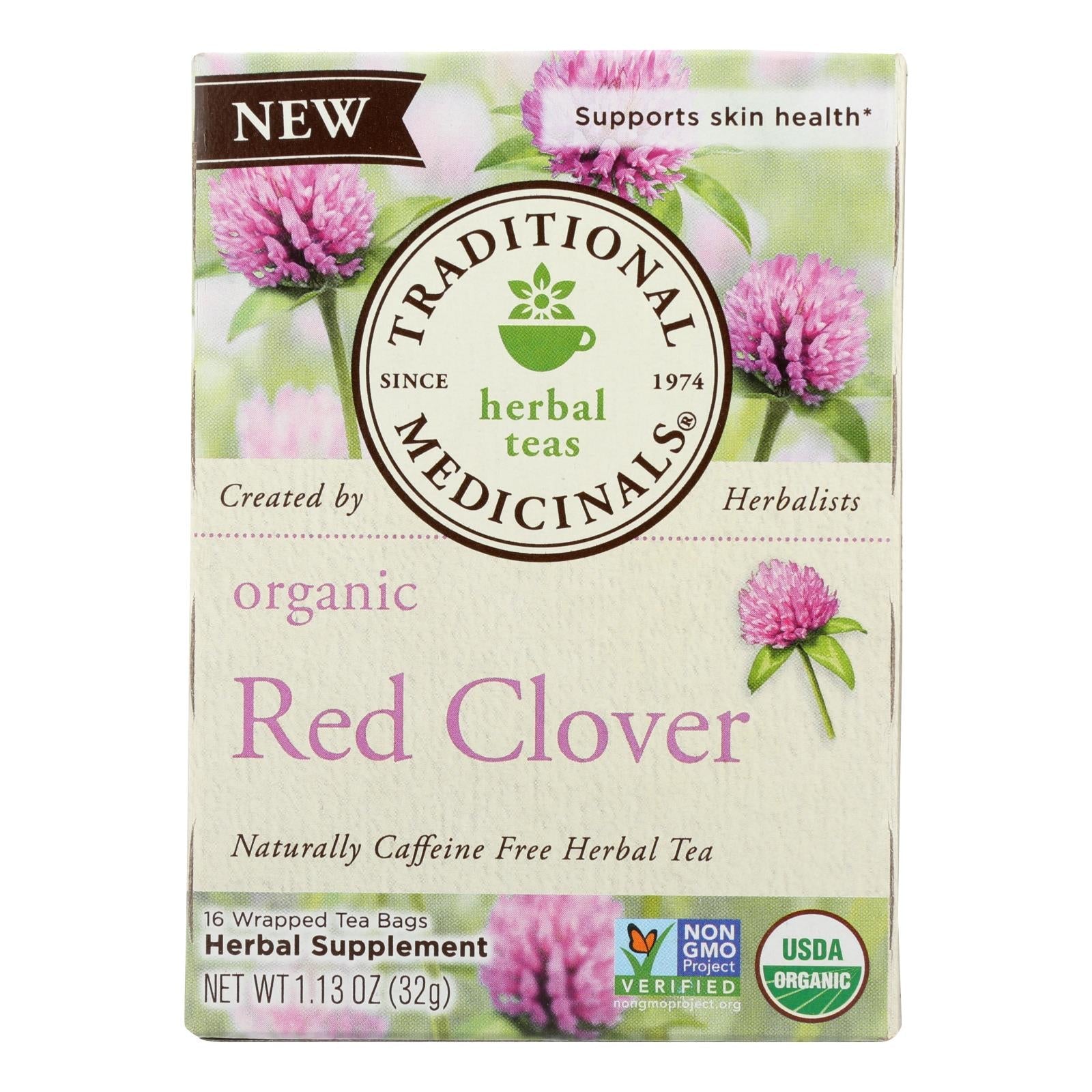 Té de trébol rojo de Traditional Medicinals (paquete de 6 - 16 bolsitas)