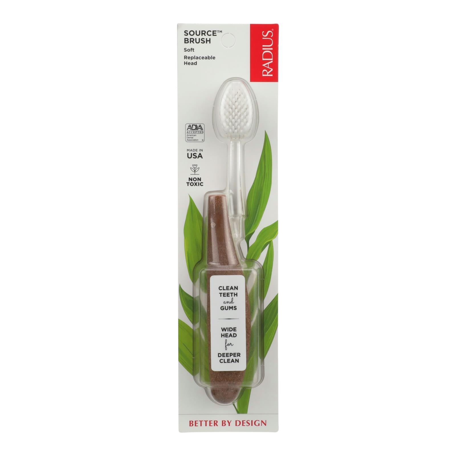 Cepillo de dientes Radius Source (paquete de 6) con cabezales de repuesto suaves 