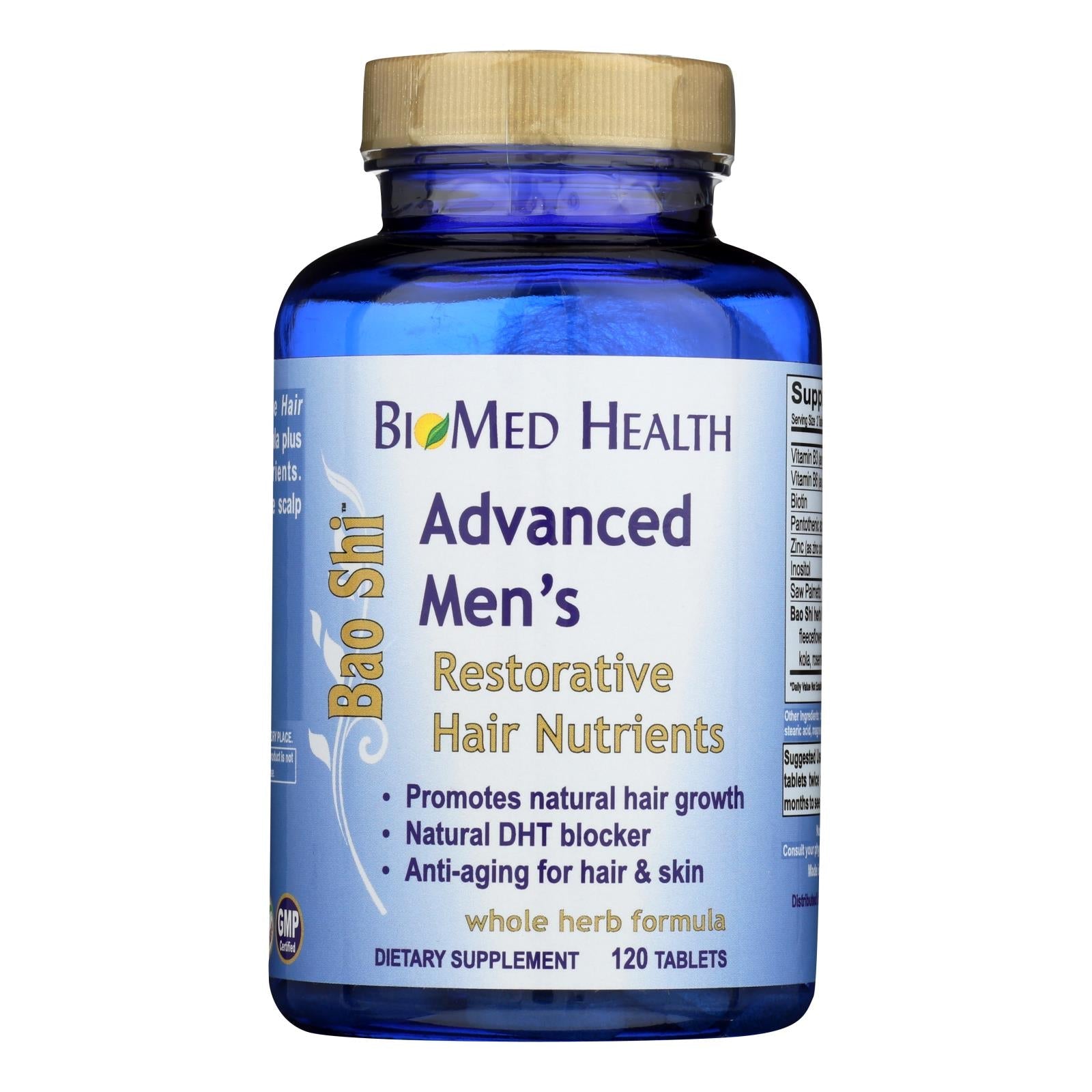 Suplemento capilar masculino Biomed Health Advanced Bao Shi (120 comprimidos)