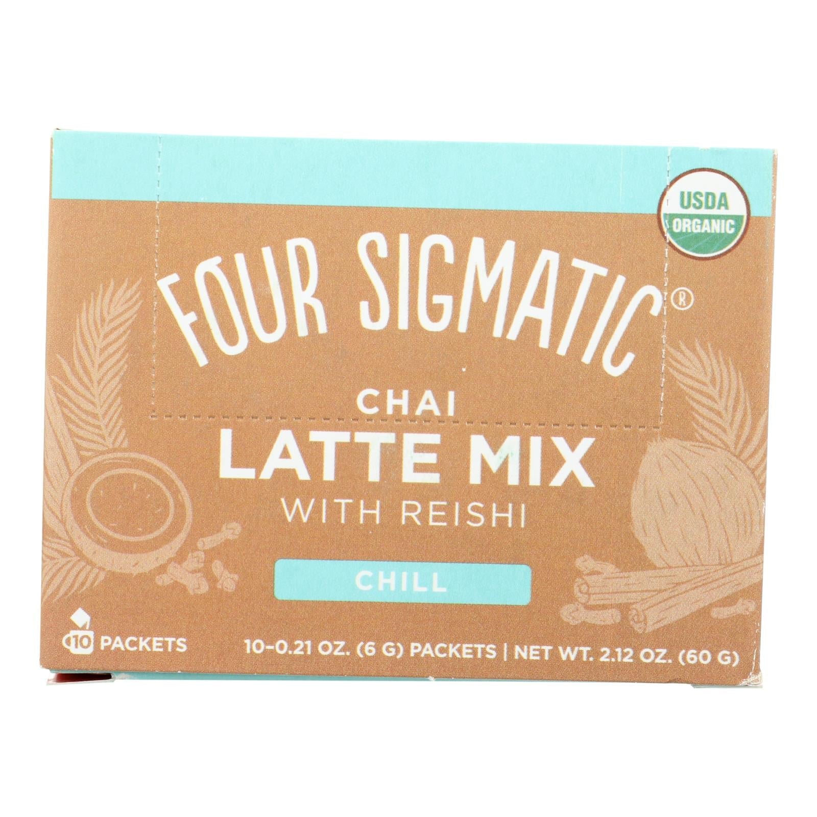 Mezcla de Chai Latte de Cola de Pavo Orgánica y Hongo Reishi Four Sigmatic (Paquete de 10)