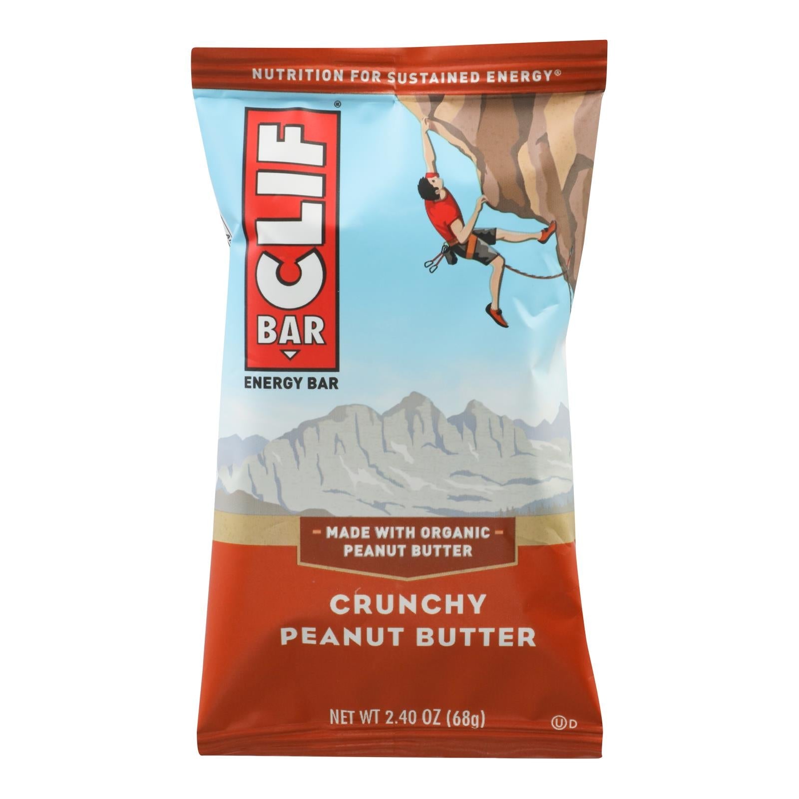 Clif Bar Organic Crunch Peanut Butter, Barras de 2.4 oz (Caja de 12)