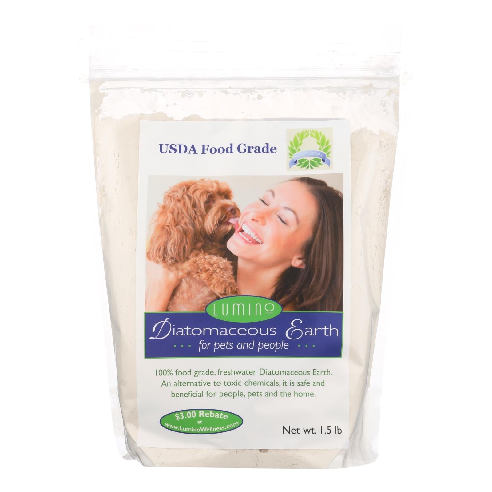 Tierra de diatomeas Lumino Home para mascotas y humanos - 1.5 lb