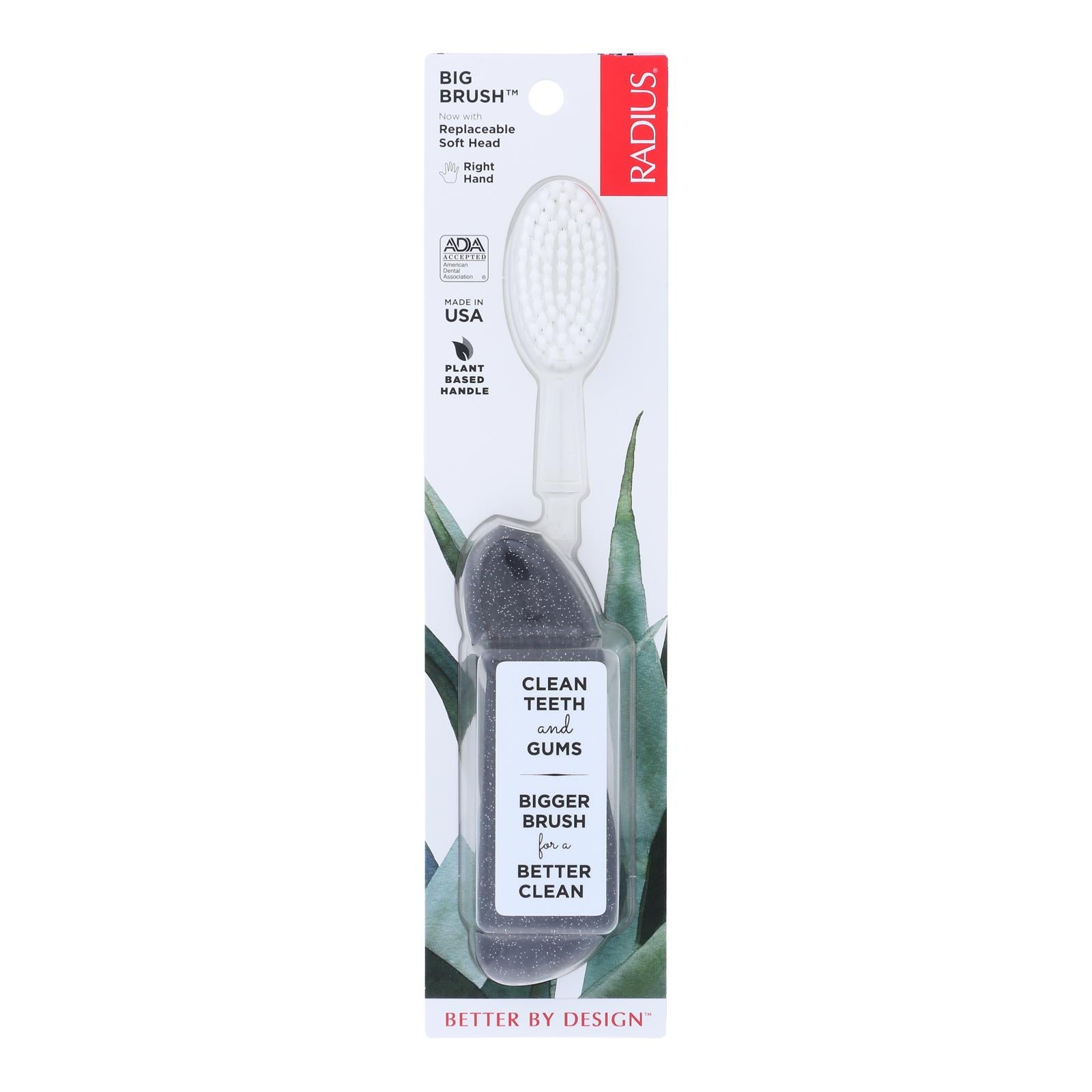 Cepillo de dientes Radius Original para diestros, cerdas suaves, paquete de 6