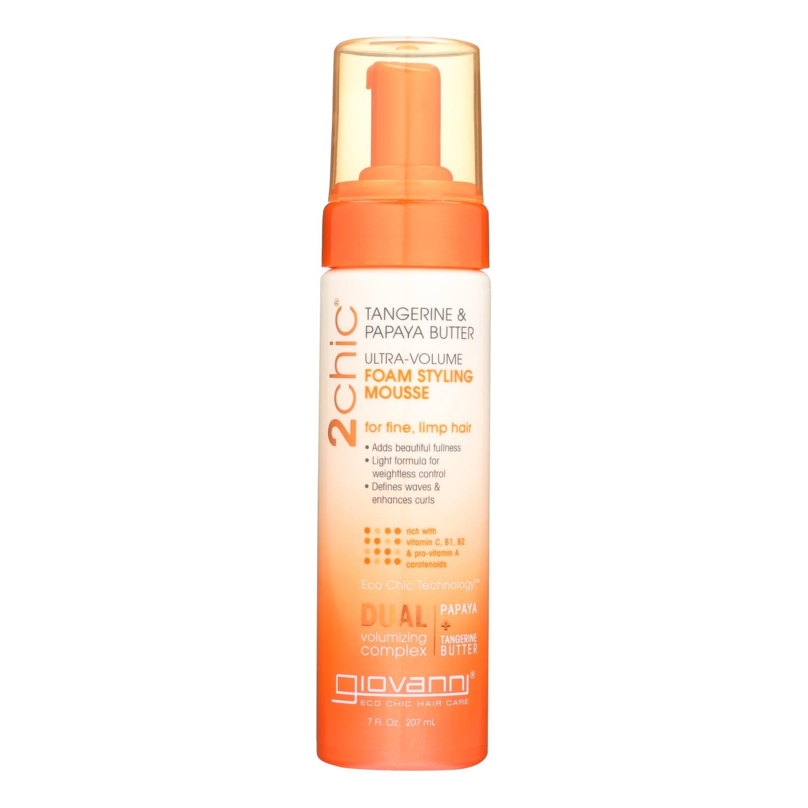 Mousse fijadora Giovanni 2chic Ultra-Volume - 7 onzas líquidas 